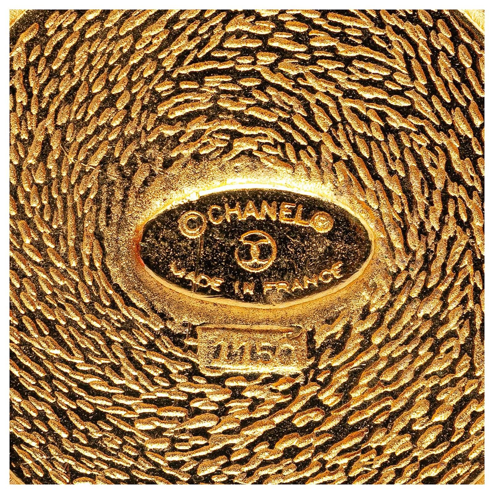 アクセサリー CHANEL CAMBON 31 RUE vintage gold brooch CHANEL 1980 31 Rue Cambon Round Brooch Gold Tone Vintage W/Box