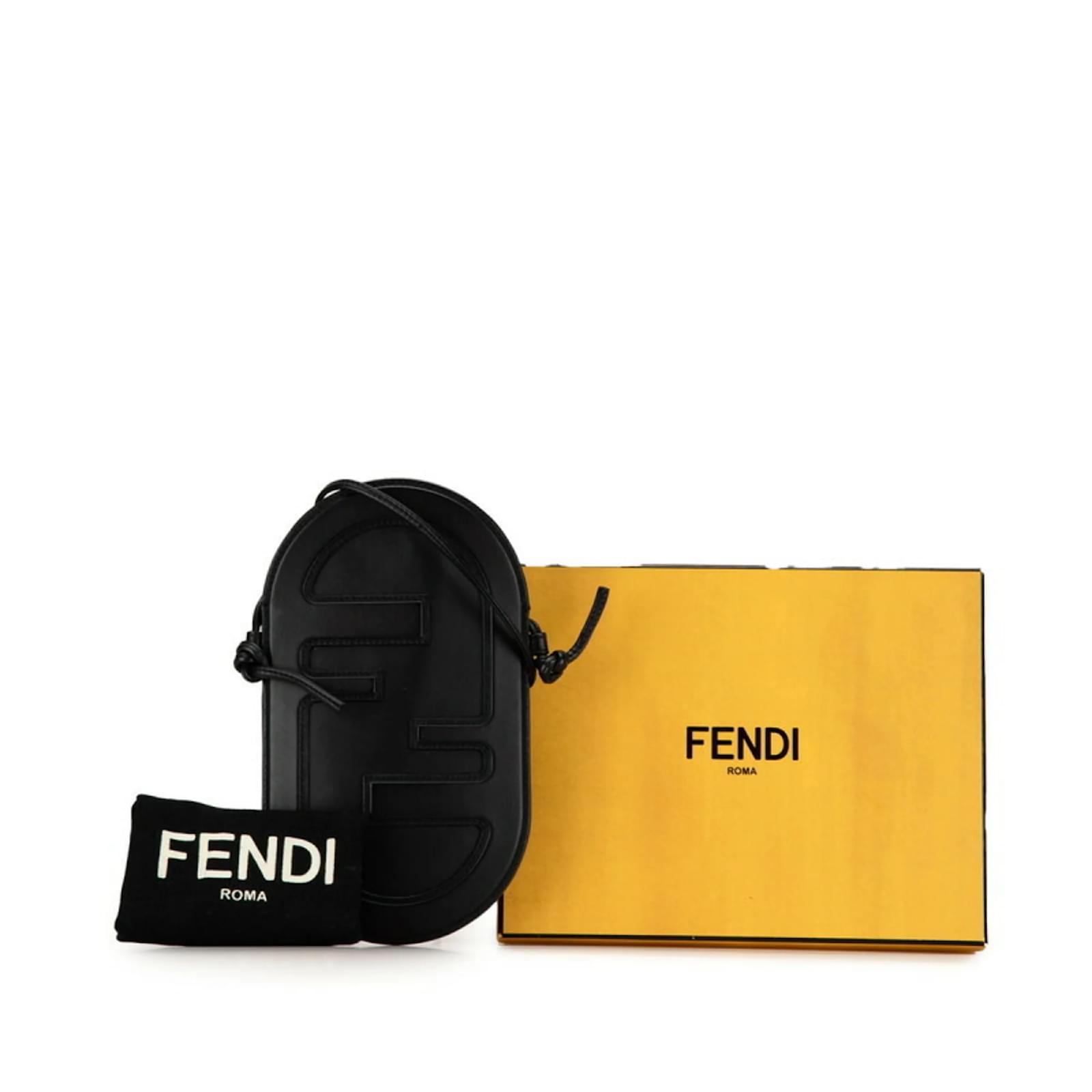Fendi FF Phone Case Shoulder Bag Black Leather ref.1598724 - Joli  