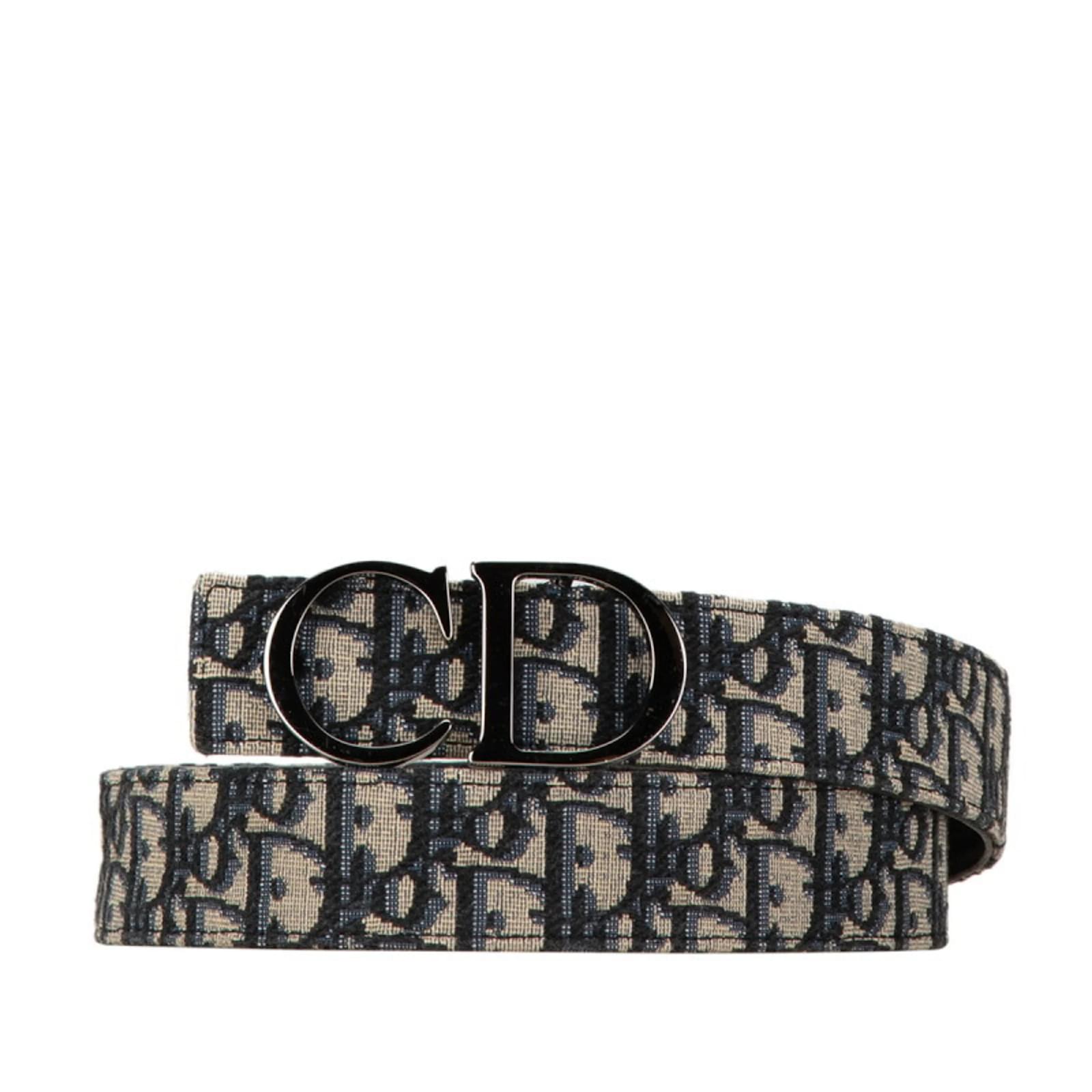 Dior ベルト Christian Dior Dior Trotter CD Buckle Belt Beige Navy blue