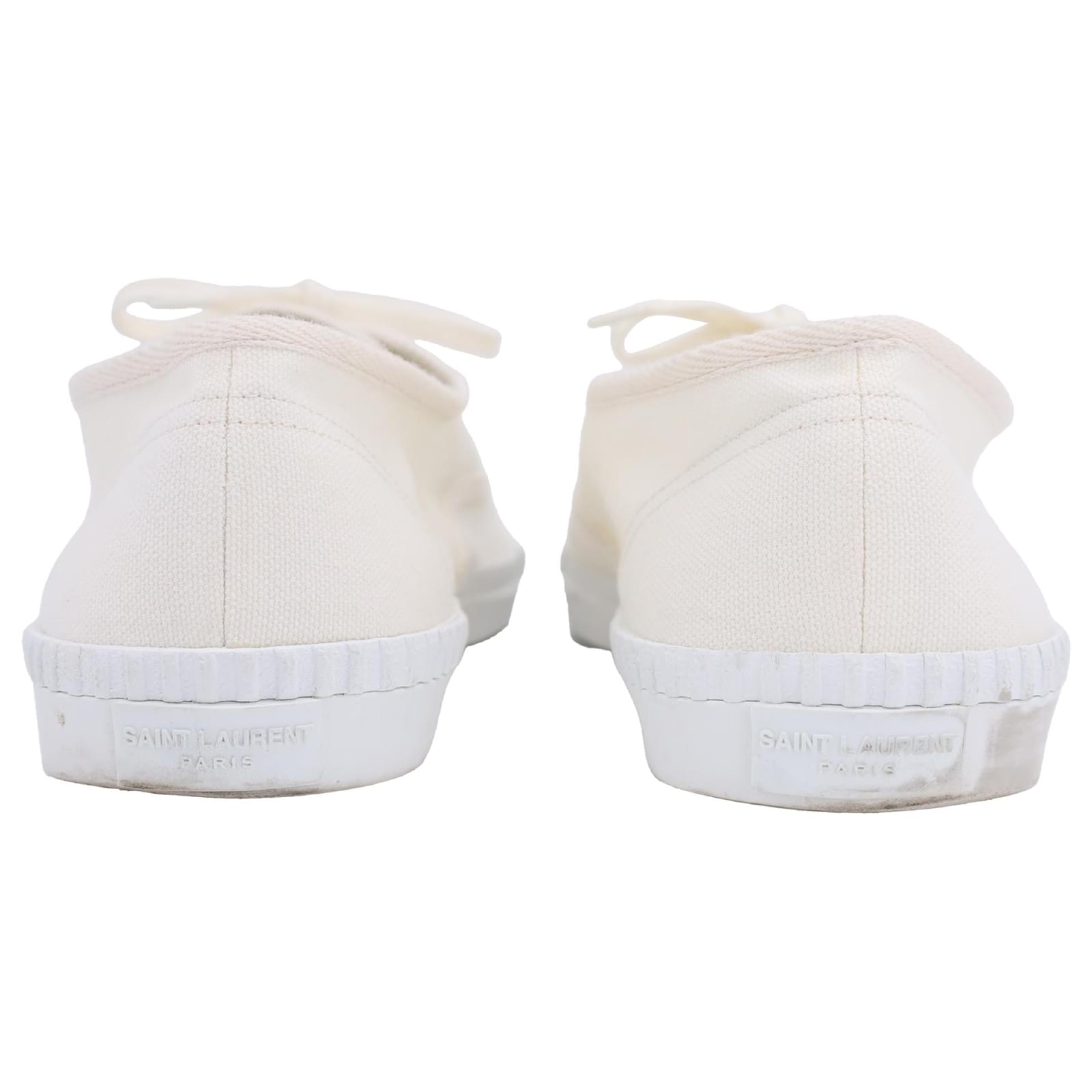 【関税&送料込】Saint Laurent Ivory Canvas Wes Sneakers Saint Laurent Ivory Canvas Wes Sneakers | italist