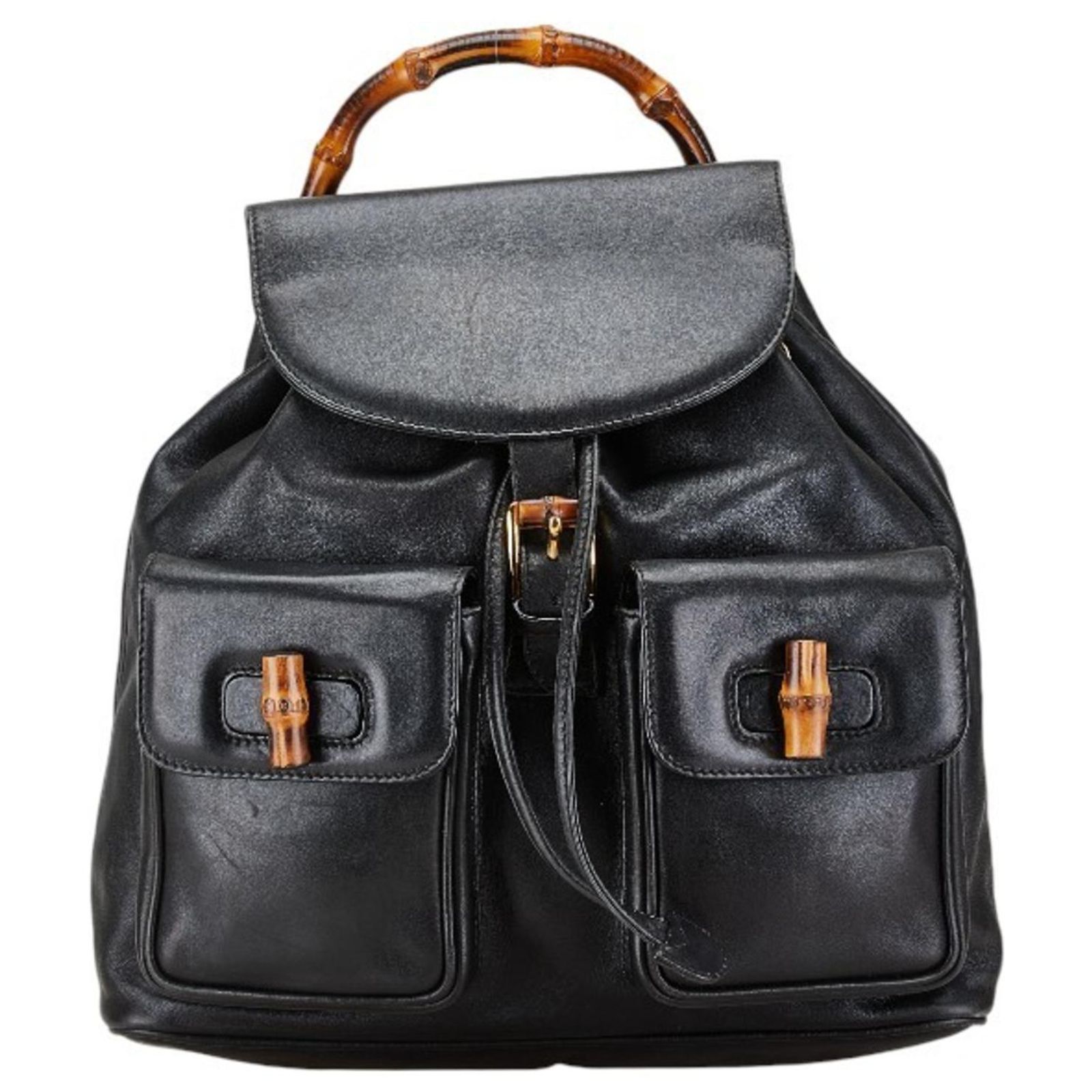 Gucci Bamboo Backpack 003 Black Leather ref.JC1599708 (Sold  display picture 2