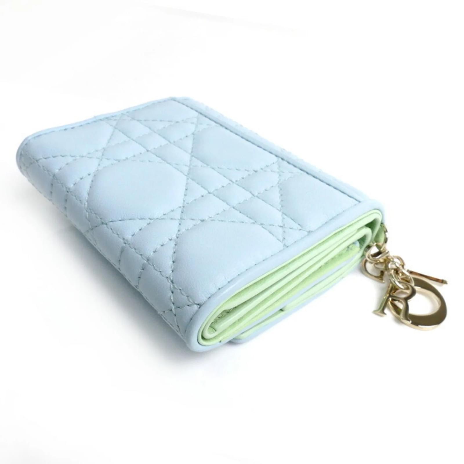 Christian Dior Lady Cannage Lotus Wallet Leather ref.JC1599889