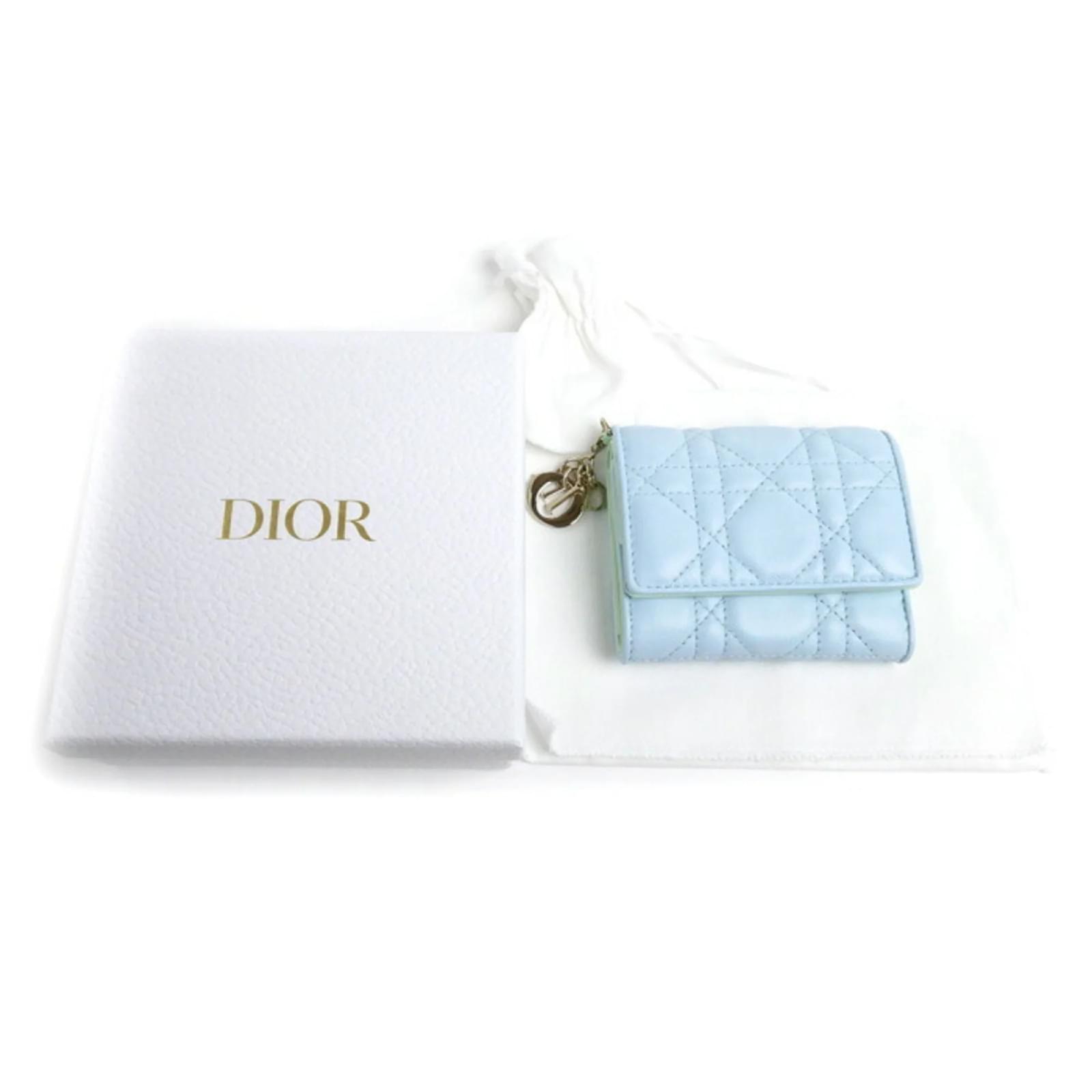 Christian Dior Lady Cannage Lotus Wallet Leather ref.JC1599889
