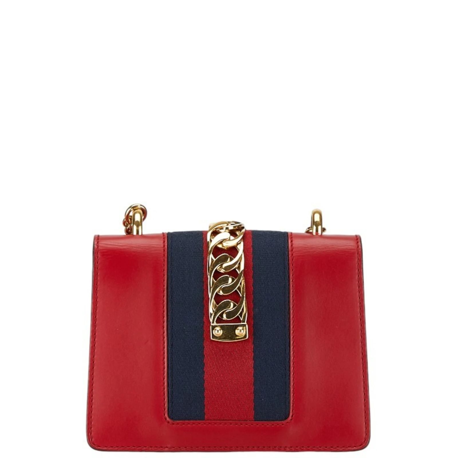 (SM) Gucci Red Leather Sherry Line Body bag/Sling bag - SMALL - COA included Gucci Sylvie Small Sherry Line Chain Shoulder Bag Red  main image 2