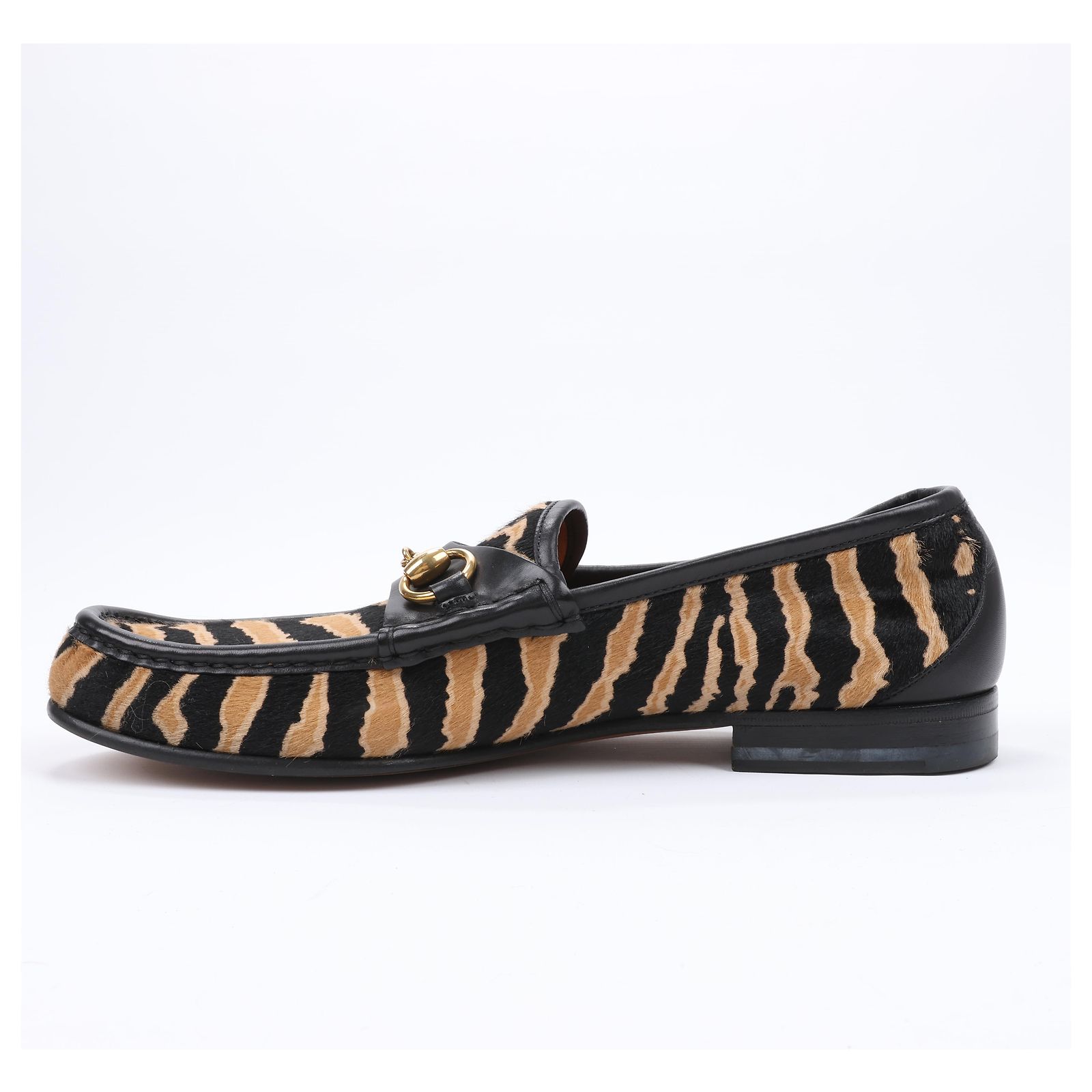 Gucci Black Tiger Motif Men\'s Loafers Gucci Tiger Print Horsebit Loafer in Size 41.5 EU Black  main image 2