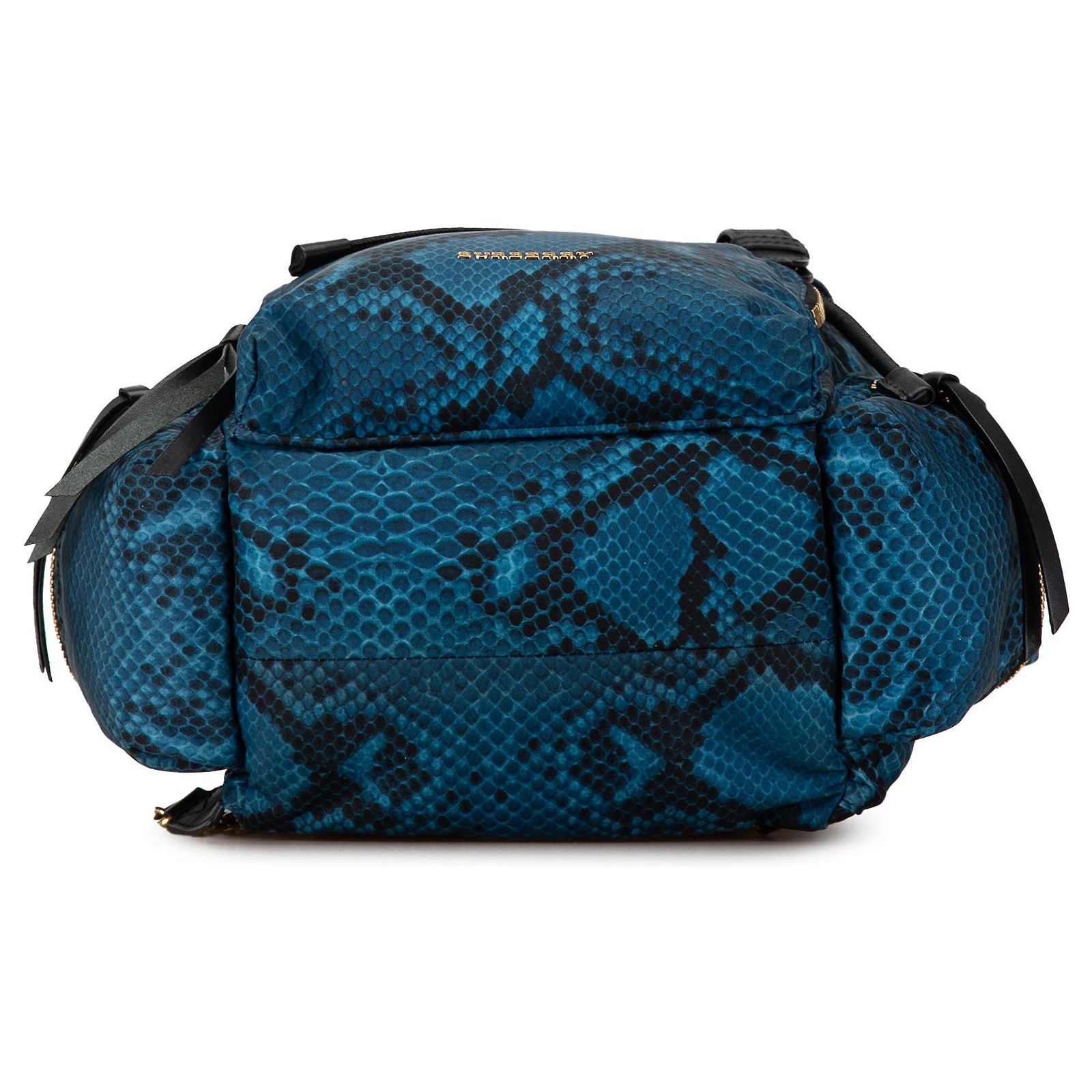 Blue Burberry Medium Nylon Python Print Runway Backpack 
