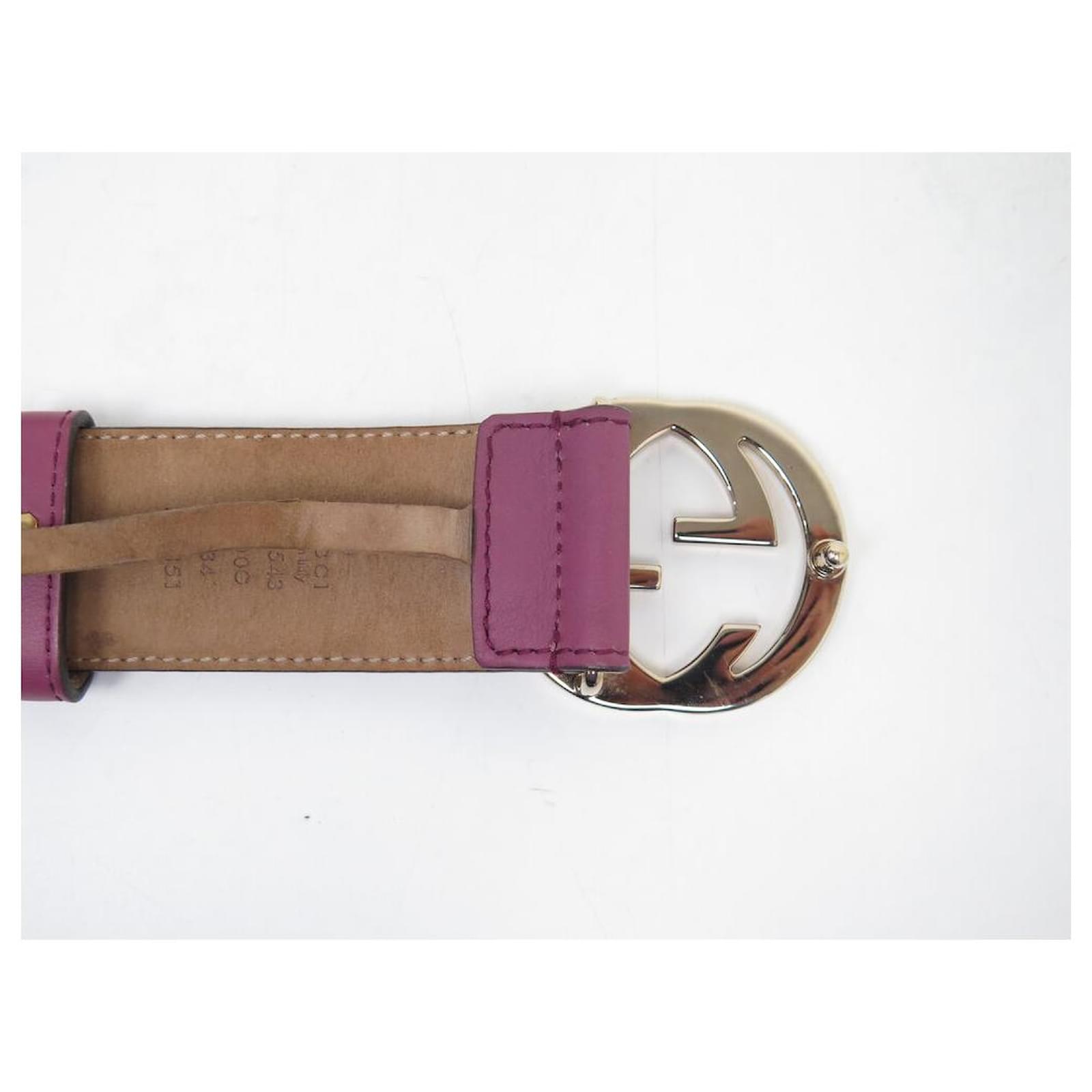 GUCCI BELT LOGO GG 370543 T85 CM IN PINK LEATHER ref.1604253