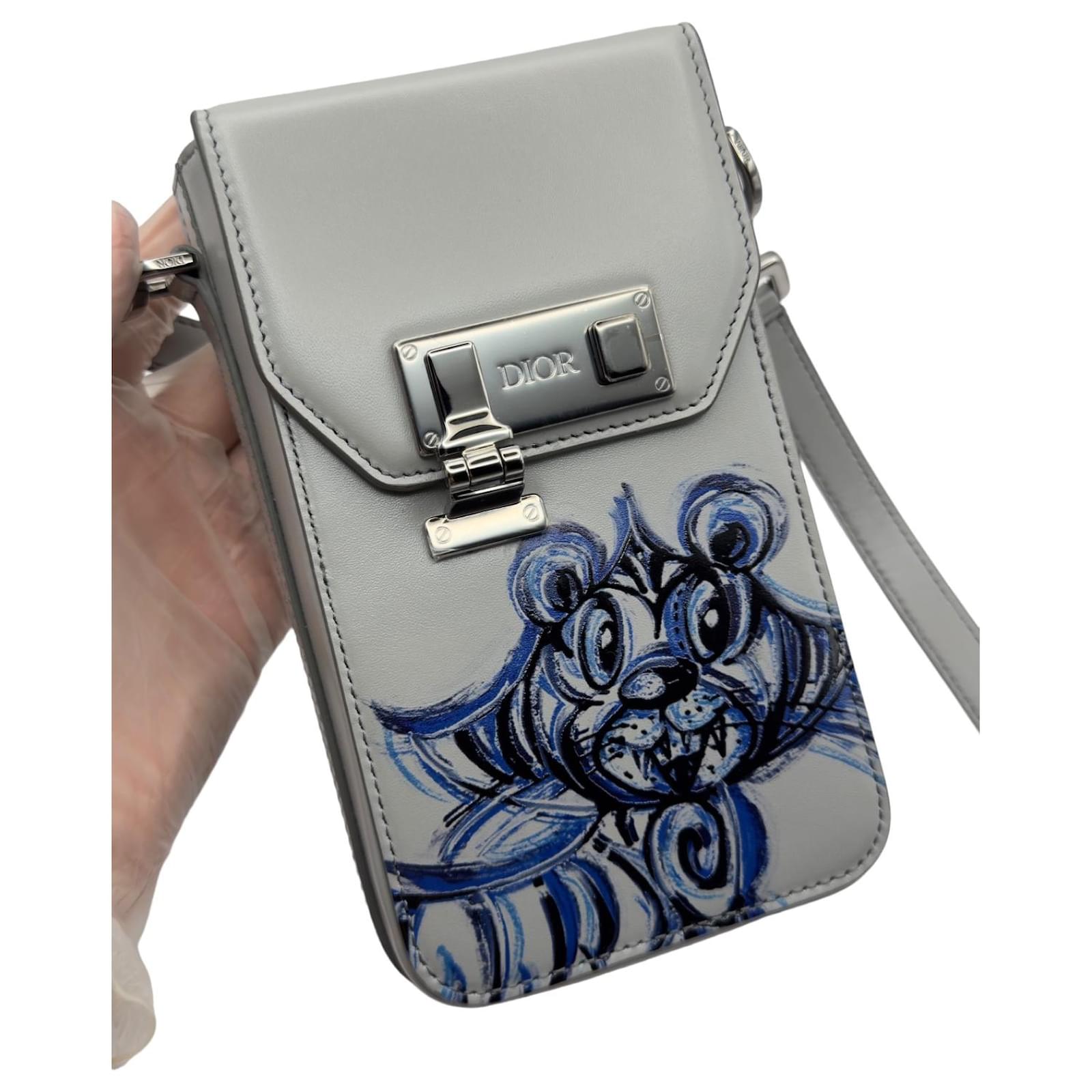 Dior x Kenny Scharf Year Of The Tiger Vertical Pouch Grey