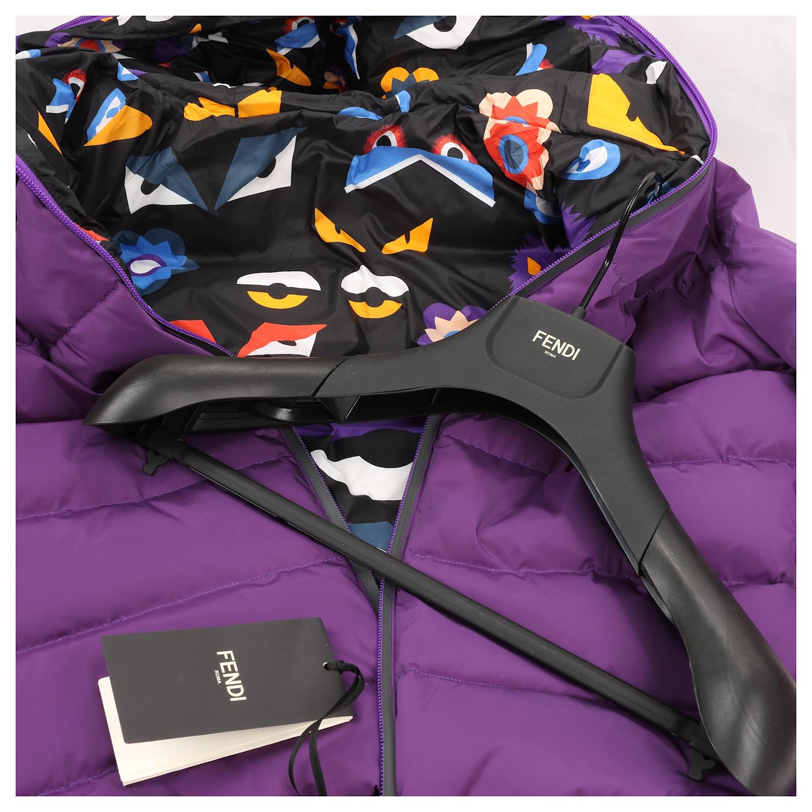 ジャケット FENDI Grain de Poudre Jacket Purple FJ7548AJYF Fendi Purple Puffer Jacket, Size 44 Synthetic ref.1606166