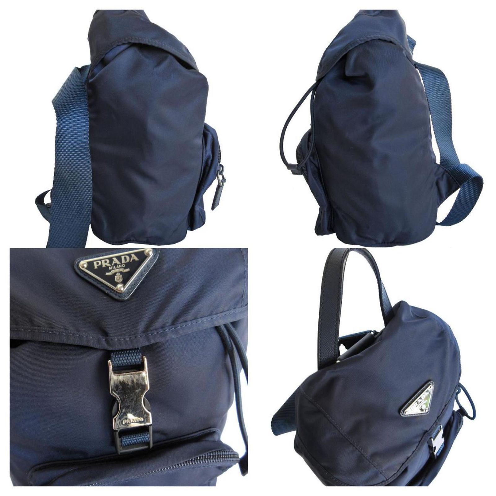 Prada Navy Nylon Backpack Navy blue ref.1606753 - Joli Closet