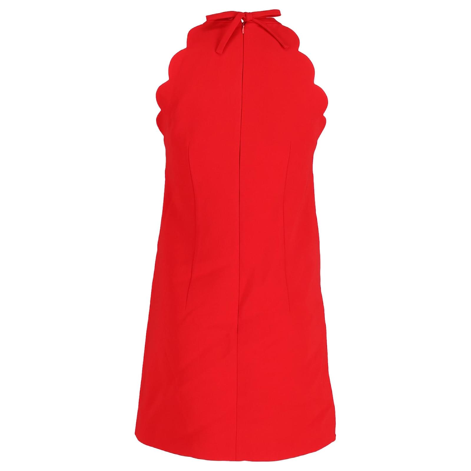 miu miu red dress Miu Miu Cady Mini Dress in Rosso UFO No More