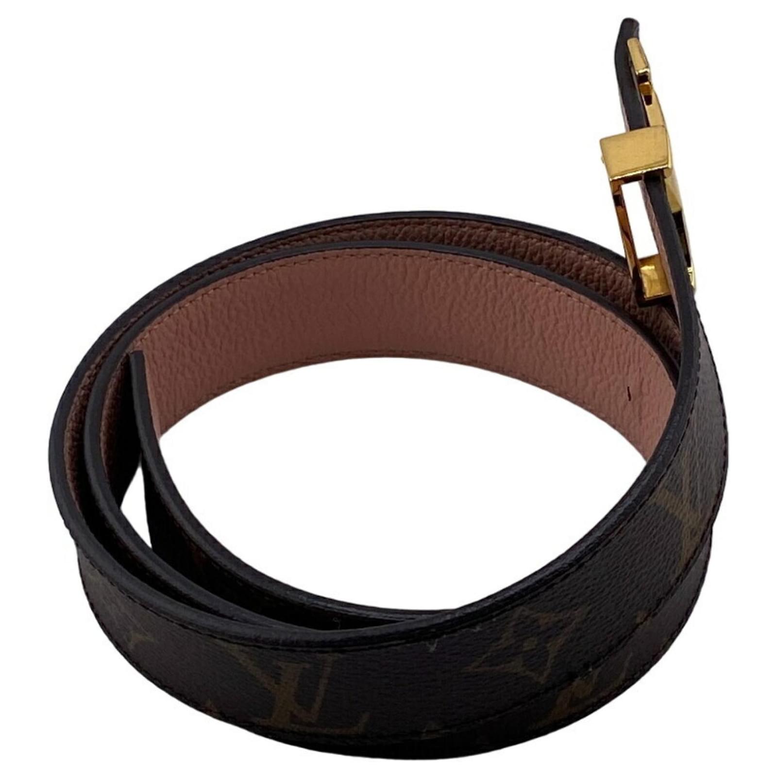 Louis Vuitton M0321 Santur LV Initial Monogram Belt Brown Pink ref Louis Vuitton M0321 Santur LV Initial Monogram Belt Brown Pink ref
