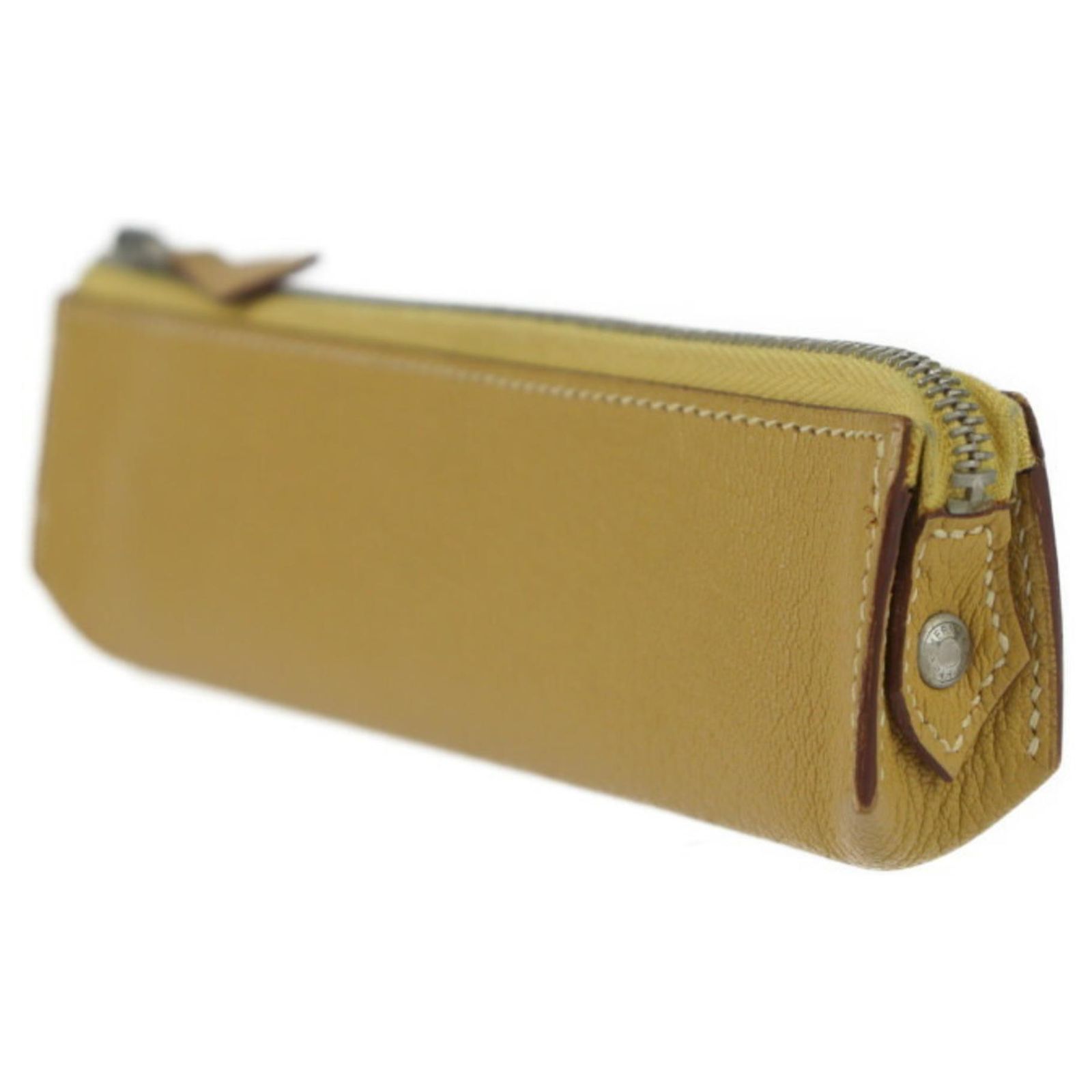 Hermès Hermes Piccolo Pen Case in Yellow Chevre Leather Diamond