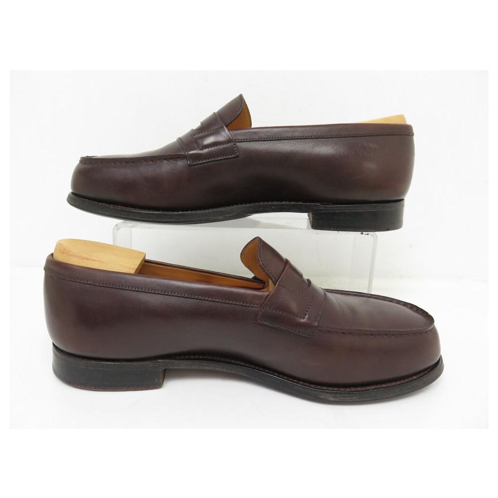 Chaussures JM Weston 180 Mocassin - Marron Mélèze - Pointure 41,5 (US 8) - Occasion En Cuir Pleine Fleur