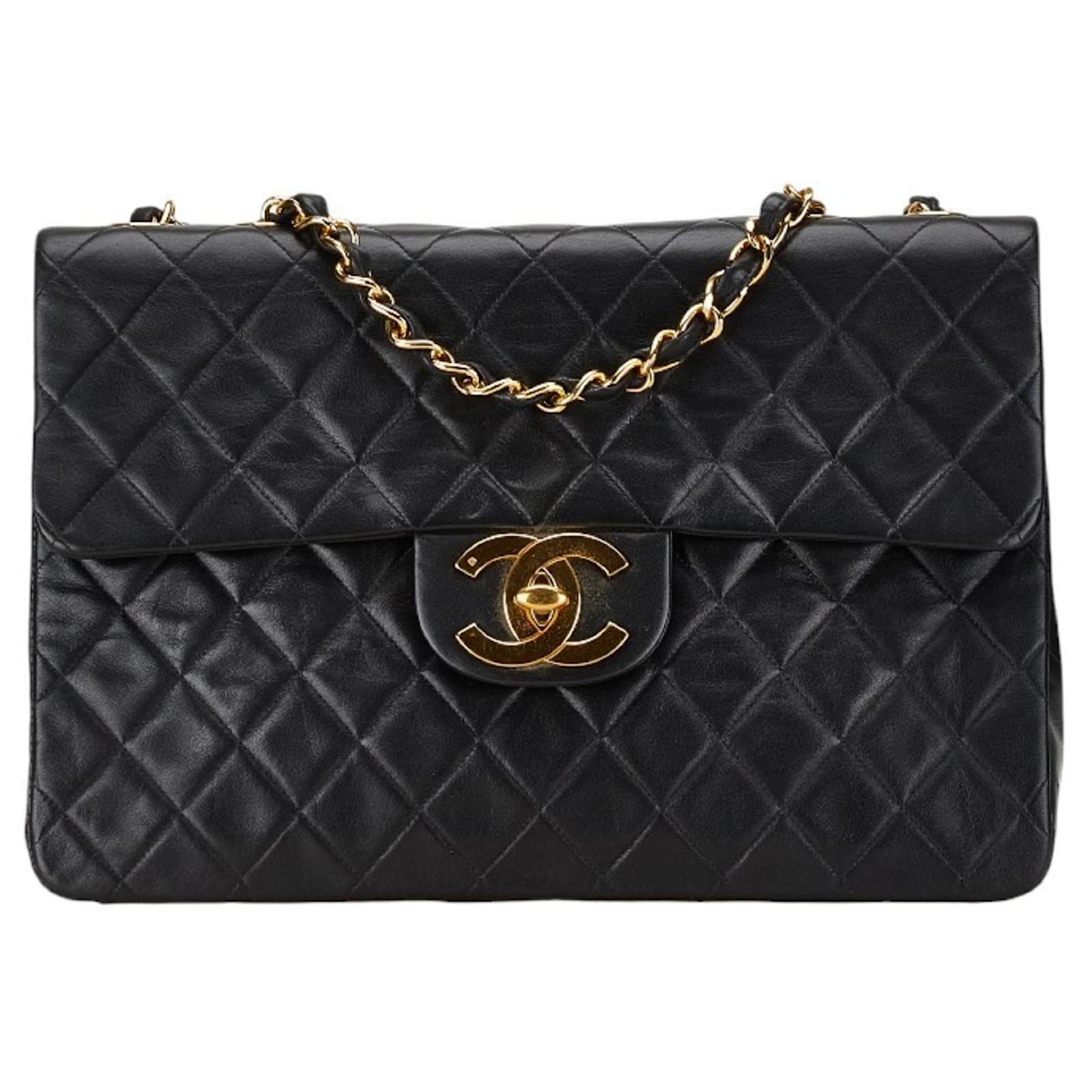 Chanel Matelasse 33 Coco Mark Chain Shoulder Bag Black