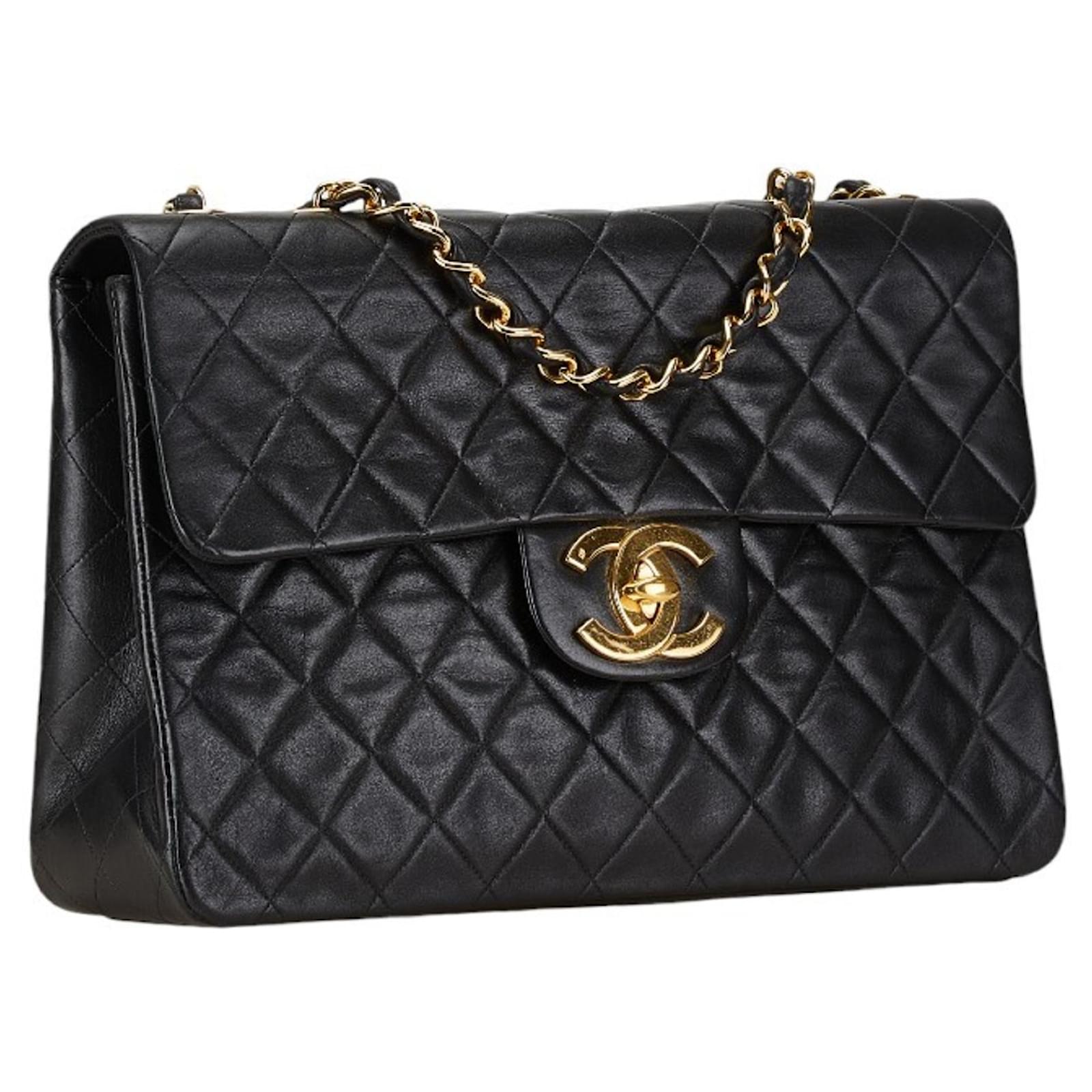 Chanel Matelasse 33 Coco Mark Chain Shoulder Bag Black Leather ref