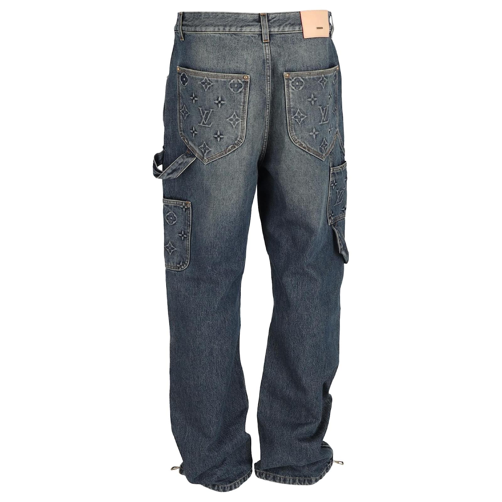 Pantalones de trabajo de mezclilla Louis Vuitton Monogram en