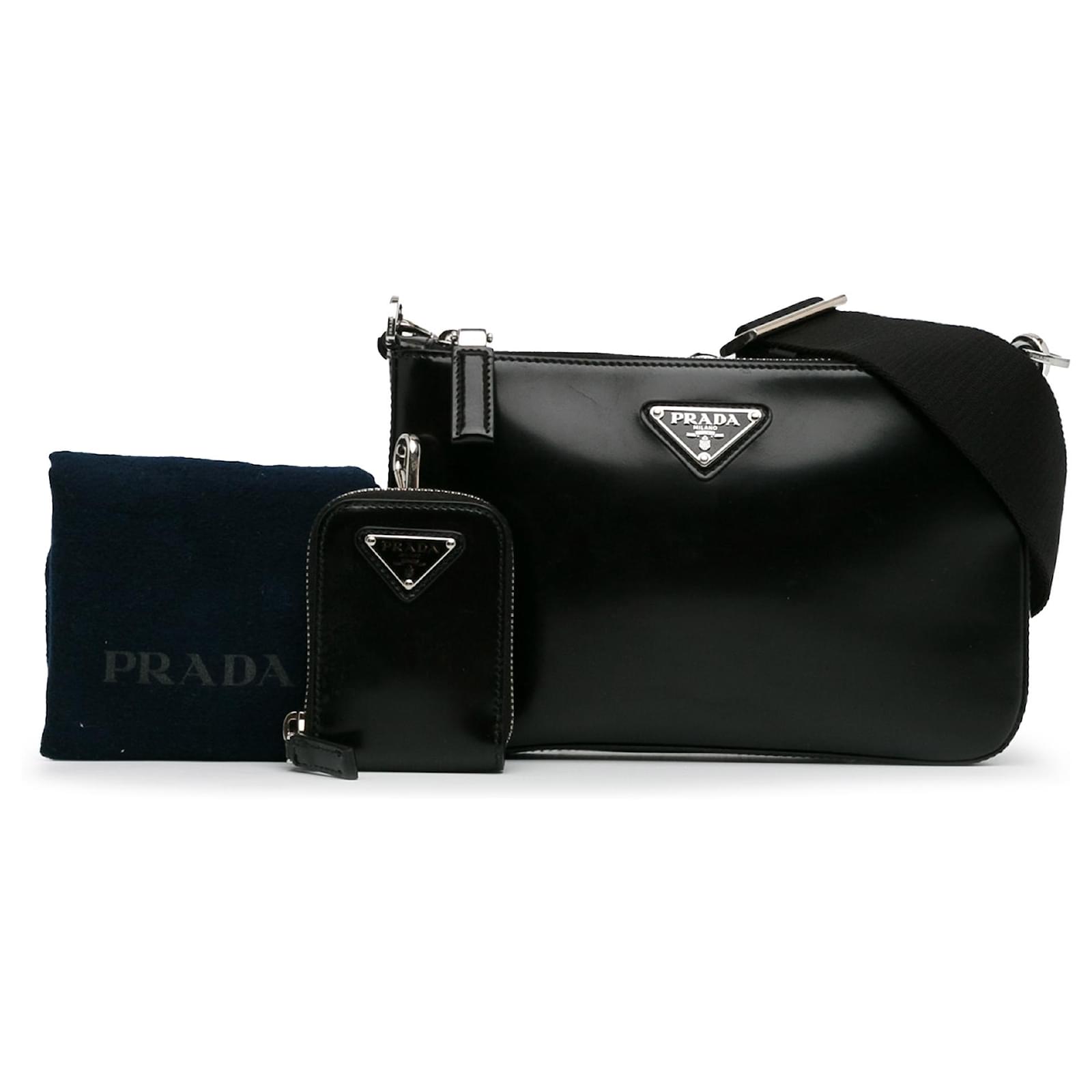 Prada Black Leather Crossbody Bag Pony-style calfskin ref
