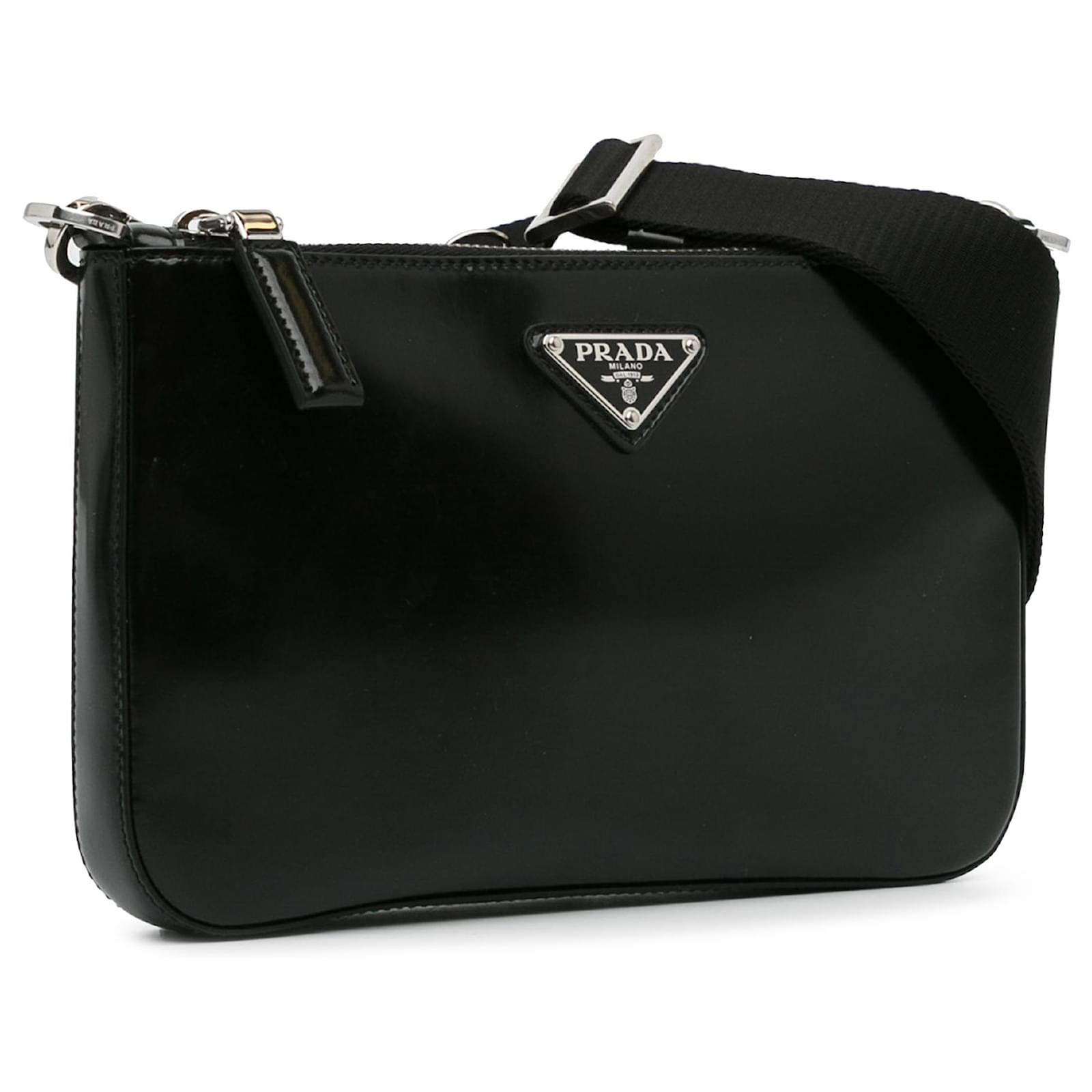 Prada Black Leather Crossbody Bag Pony-style calfskin ref