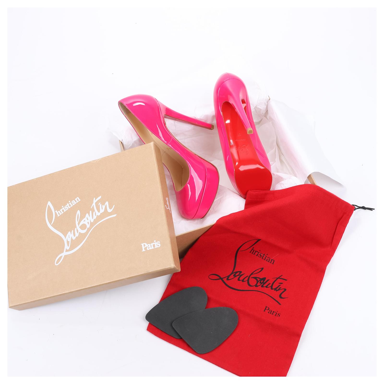 Christian Louboutin BIANCA Patent Leather Pumps 37 Hot pink