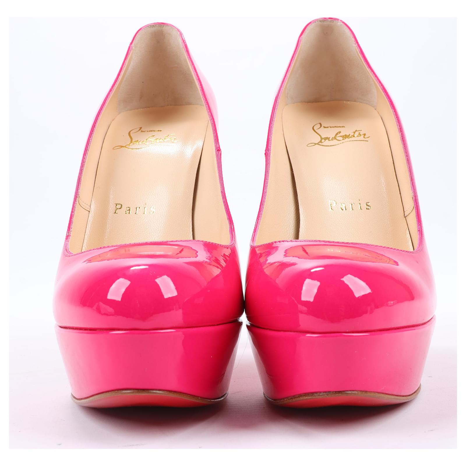 Christian Louboutin BIANCA Patent Leather Pumps 37 Hot pink