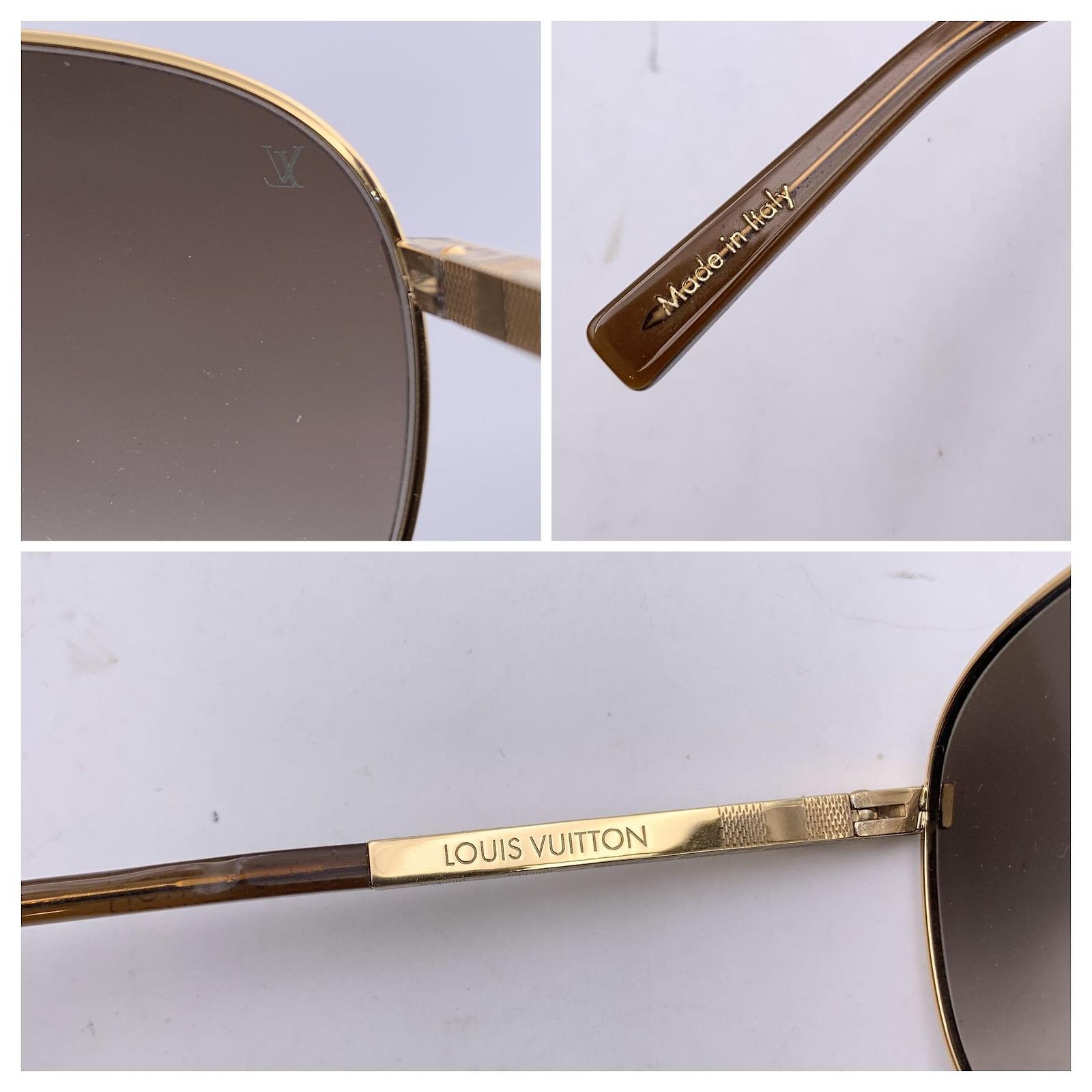 Louis Vuitton Gold Metal Altitude Aviator Z0339U Sunglasses 61/14