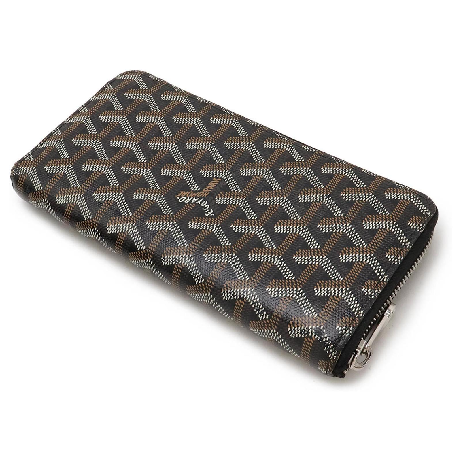 Goyard Matignon Zip GM Round Long Wallet Brown Black Leather