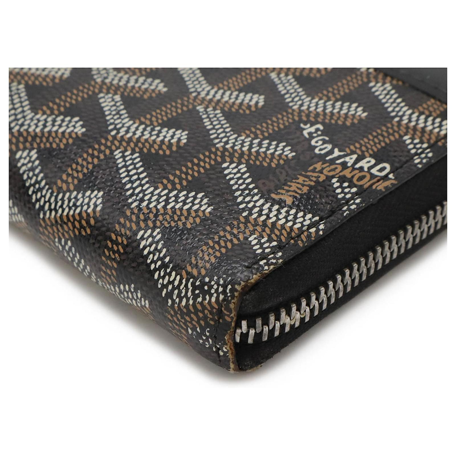 Goyard Matignon Zip GM Round Long Wallet Brown Black Leather