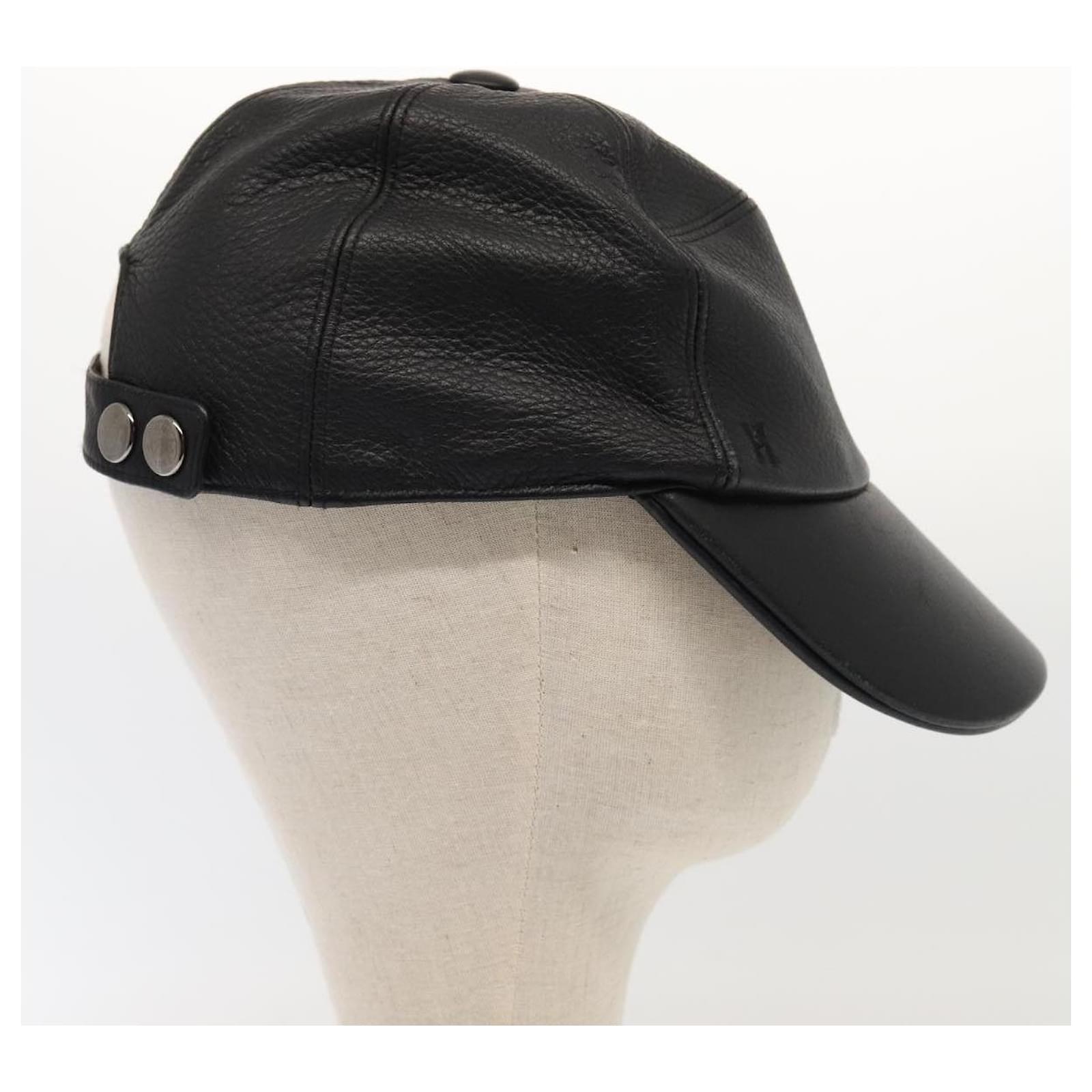 Hermès HERMES Cap Leather 58 Black Auth ar12426 ref.1613339 - Joli