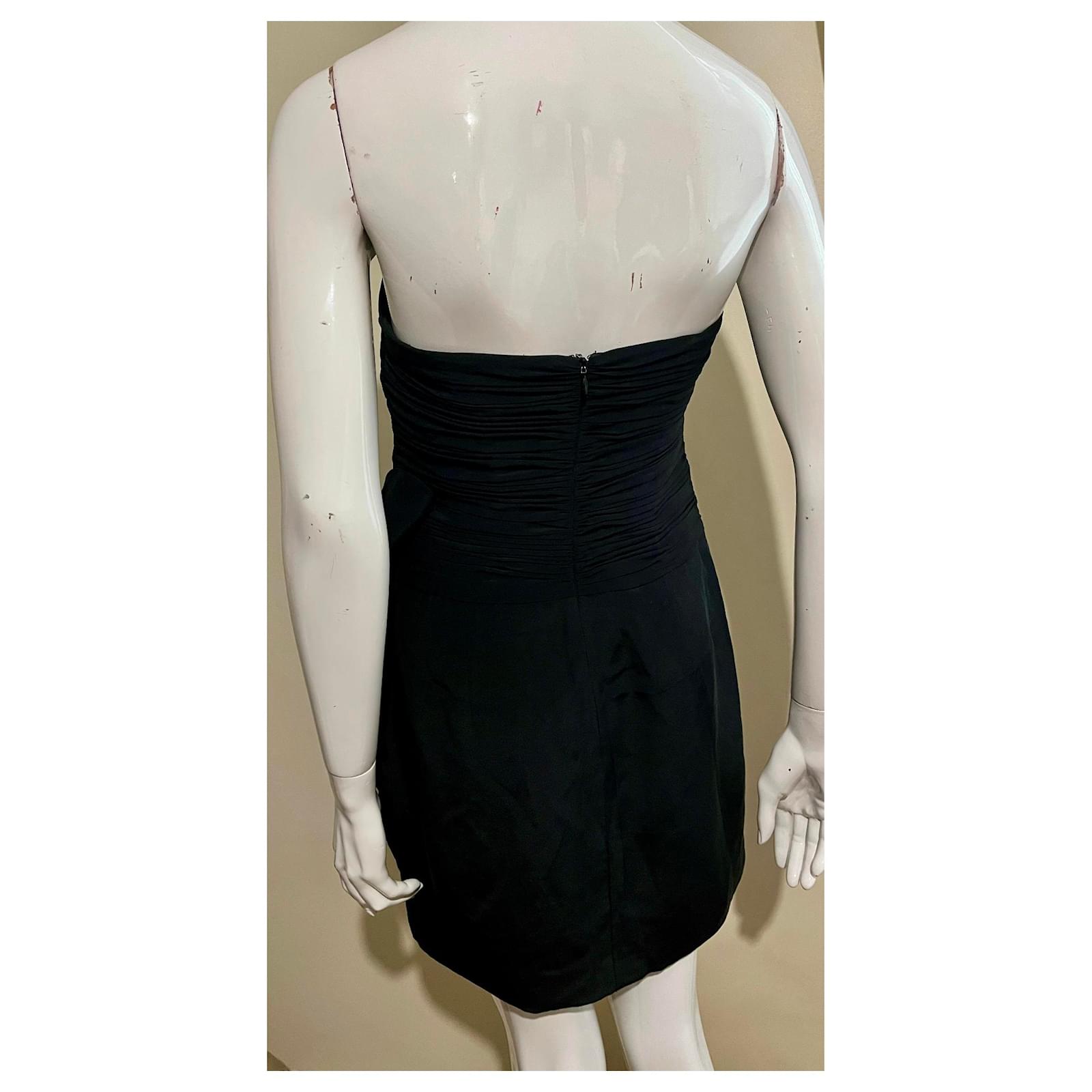 marchesa mini dress pre loved women silk strapless ruffle silk Strapless floral-appliqud ruffled taffeta mini dress - fuchsia