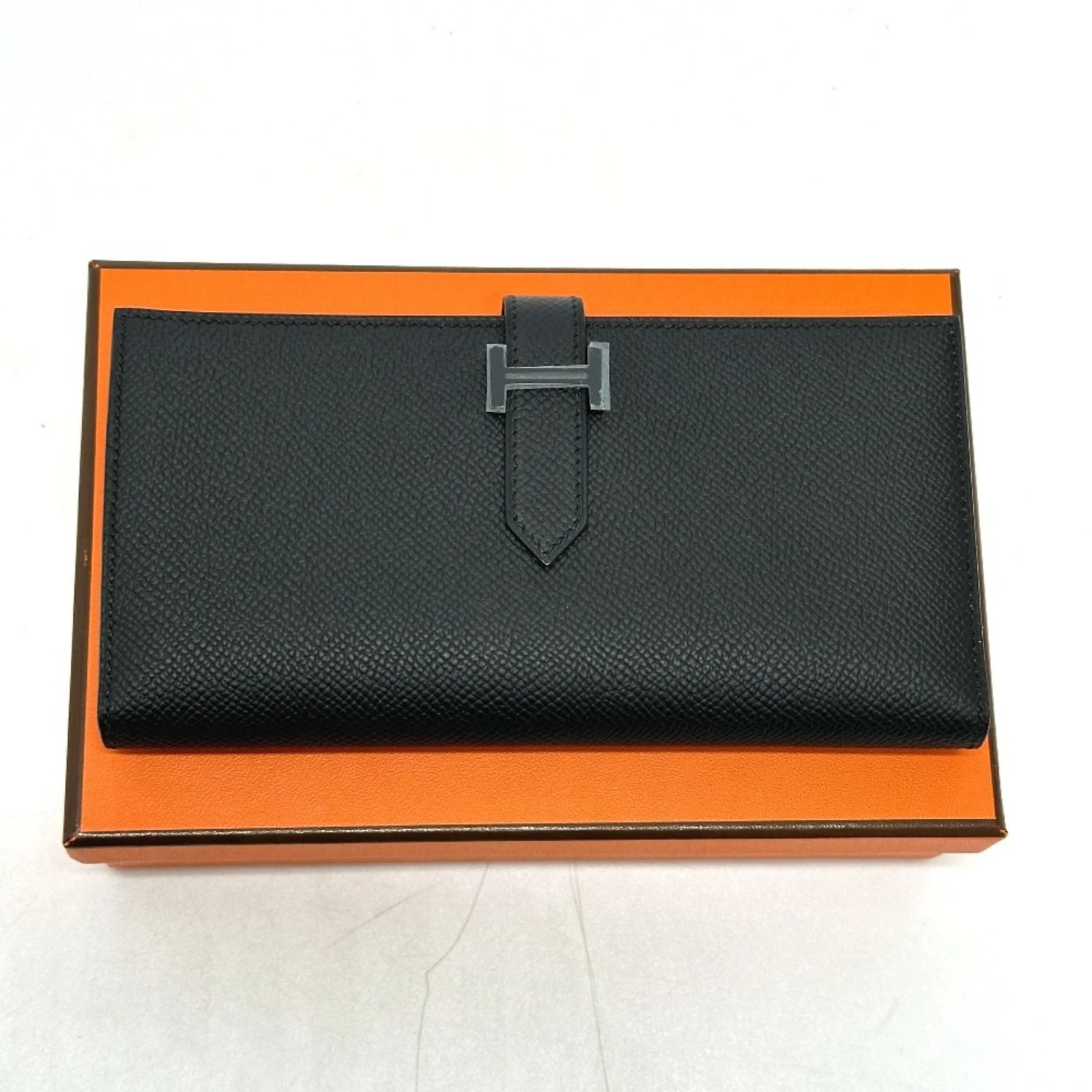 Hermès Hermes Bearn Soufflet So Black Long Wallet Leather  display picture 1