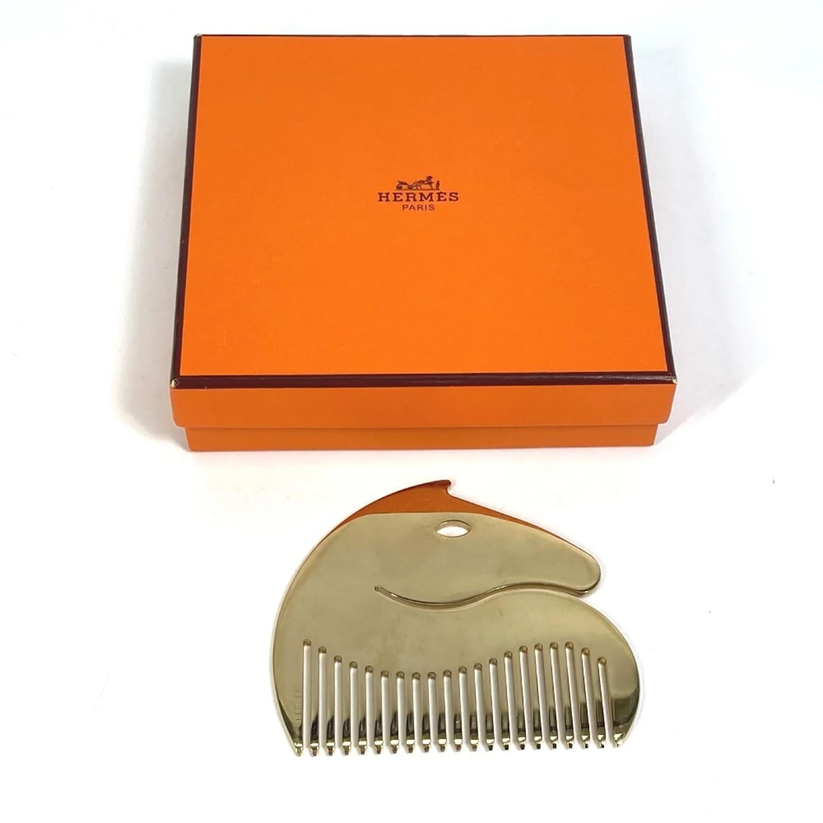 Hermès HERMES Horse Cheval Comb GP Ladies Gold Golden Gold-plated 