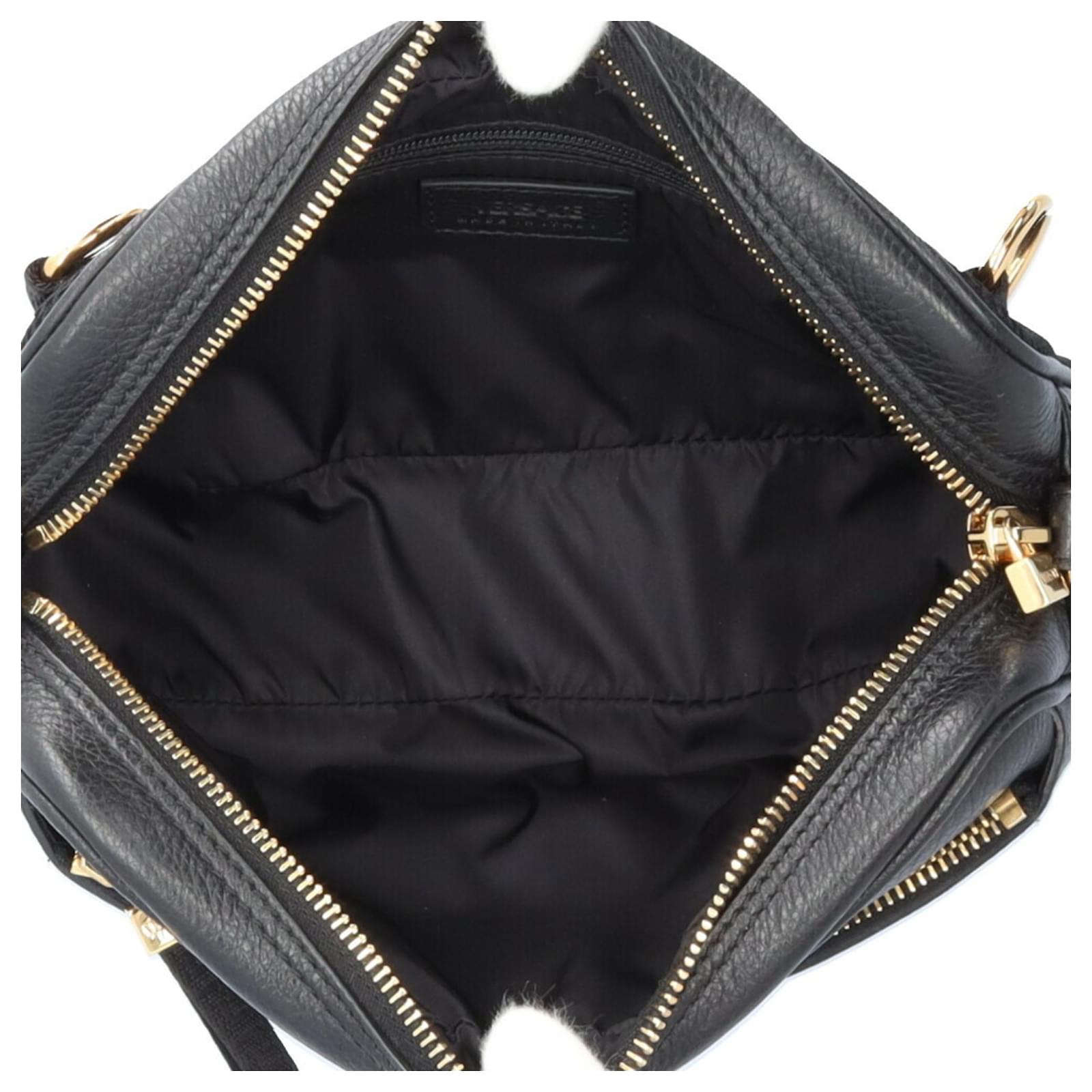 ショルダーバッグ・ポシェット VERSACE Woman Shoulder bag Black 10138231A10795 1B00V Versace Women's Black 100% Leather V-Logo Crossbody Shoulder