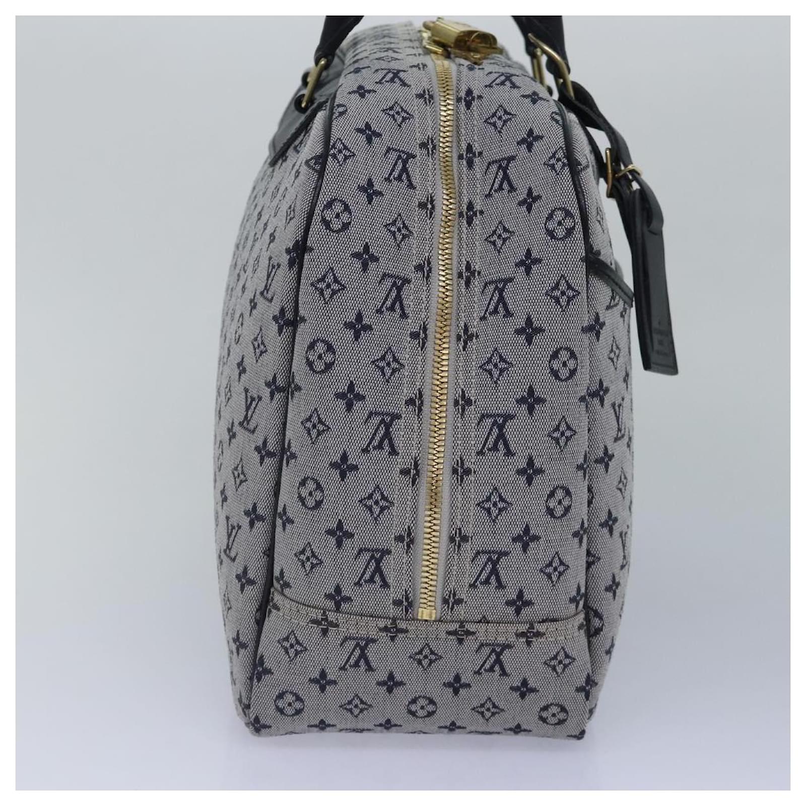 LOUIS VUITTON Monogram Mini Lin Deauville Hand Bag SPO Blue