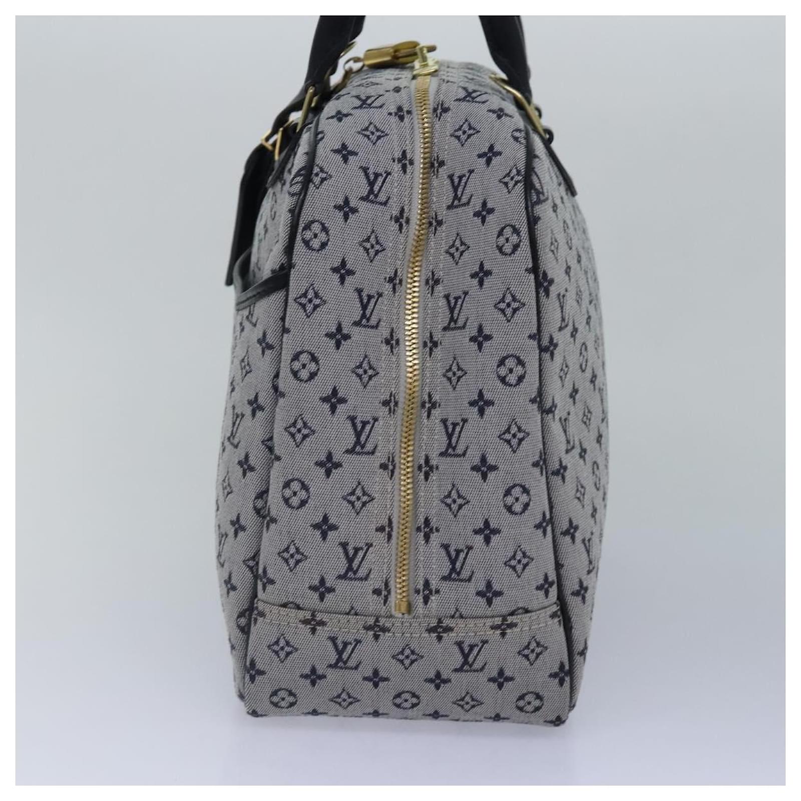 LOUIS VUITTON Monogram Mini Lin Deauville Hand Bag SPO Blue