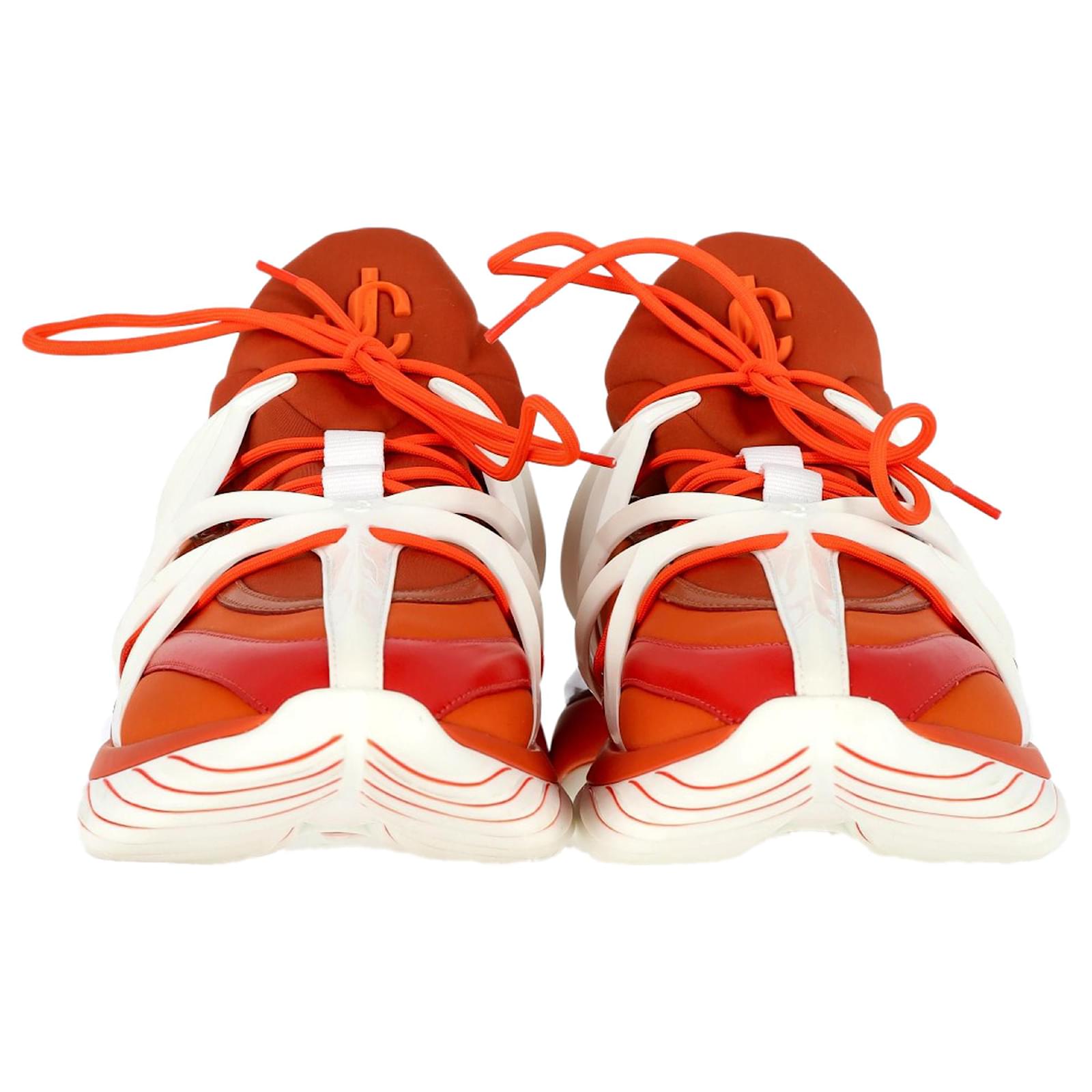 Jimmy Choo Cosmos Low-Top Trainers In Orange Rubber ref