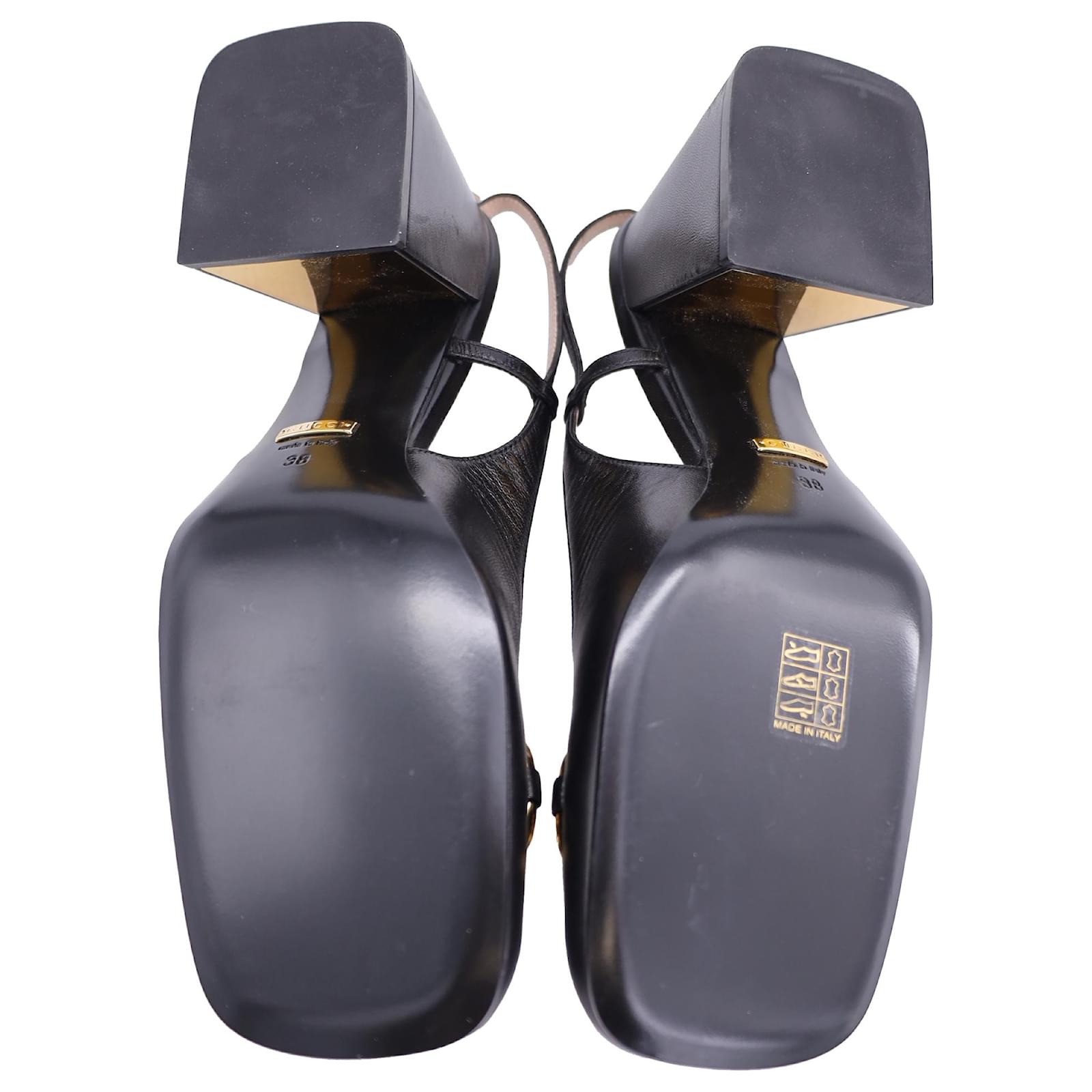Gucci Horsebit Slingback Pumps in Black Leather ref.1616745