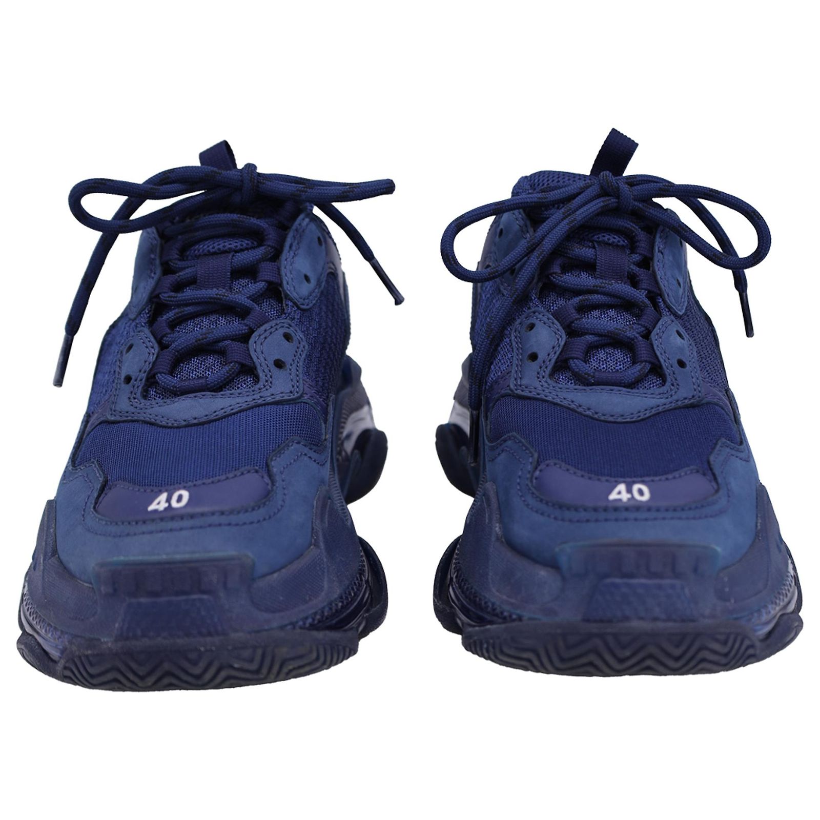 Balenciaga Triple S Sneakers in Navy Blue Polyester ref.JC1616778 