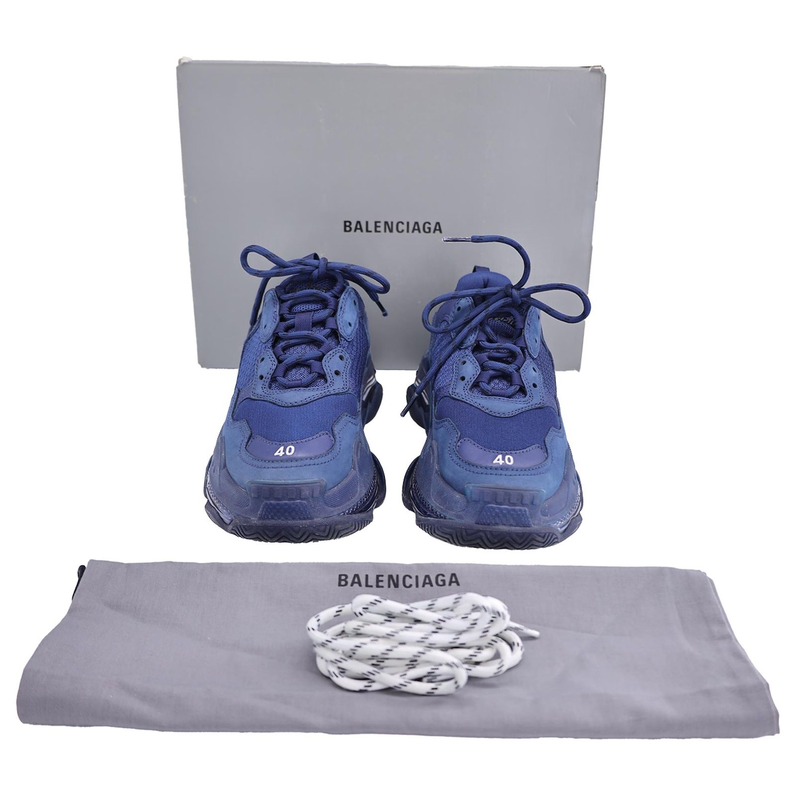 Balenciaga Triple S Sneakers in Navy Blue Polyester ref.JC1616778 