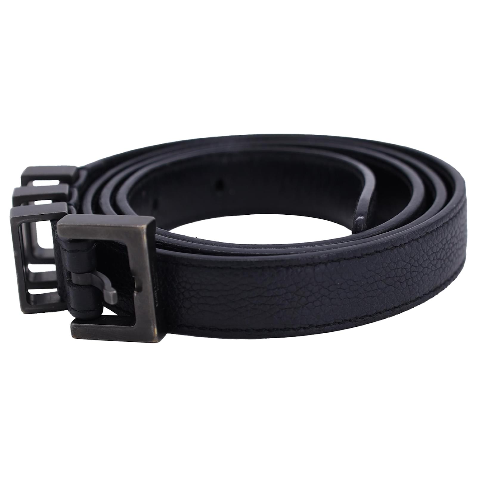 Saint Laurent Paris 3 Passant Belt in Black Leather ref.JC1616866