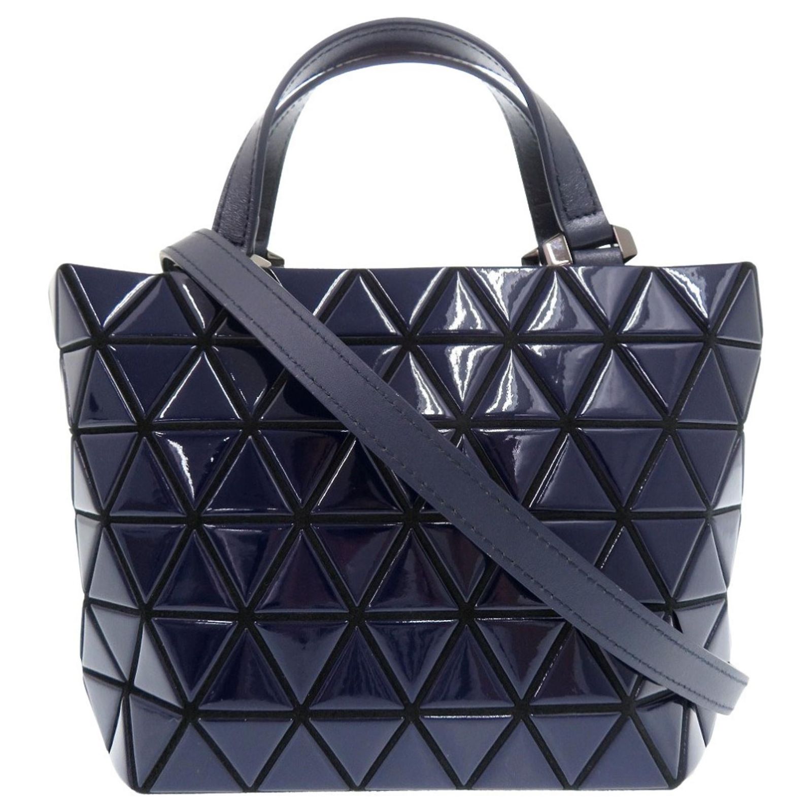 Issey Miyake BAO Bao 2-Way Handbag Navy blue Polyester ref 