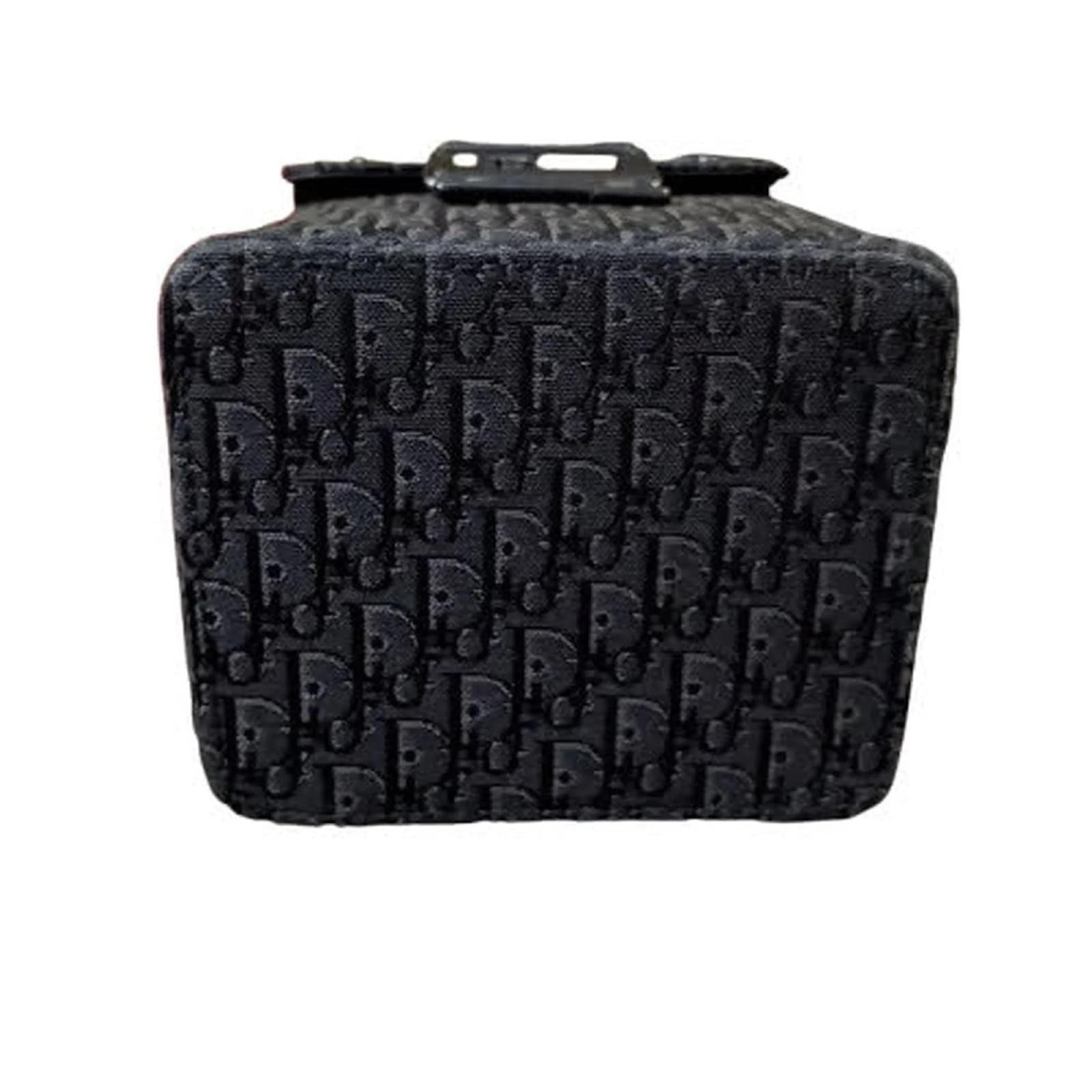 Christian Dior Trotter Vanity Bag Black Leather Cloth ref.1617769