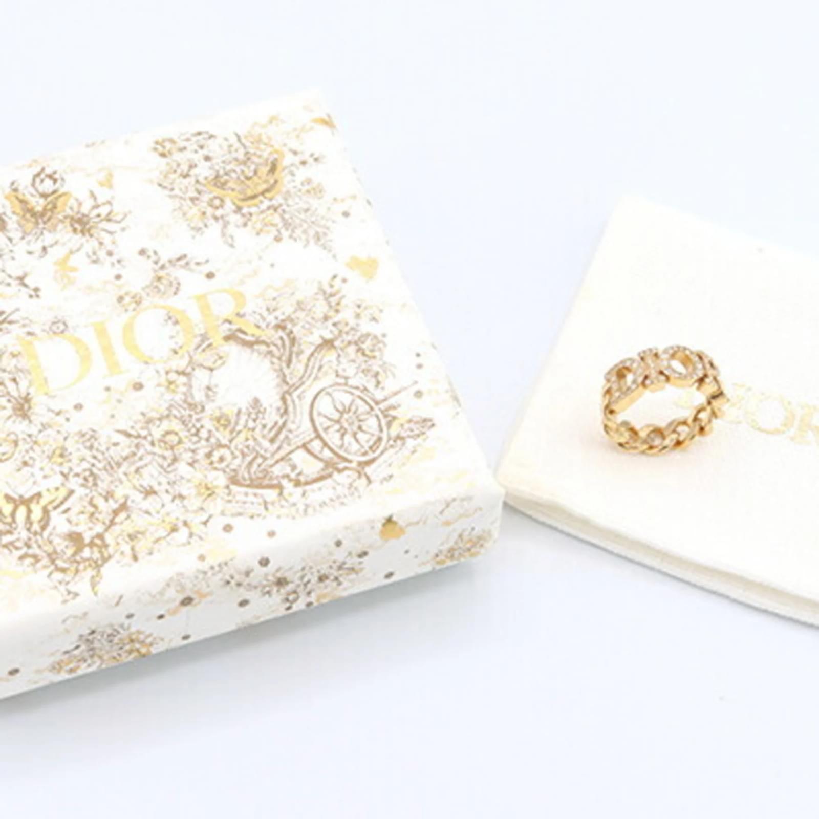 Christian Dior Gold Metal Band Ring Golden Joli Closet