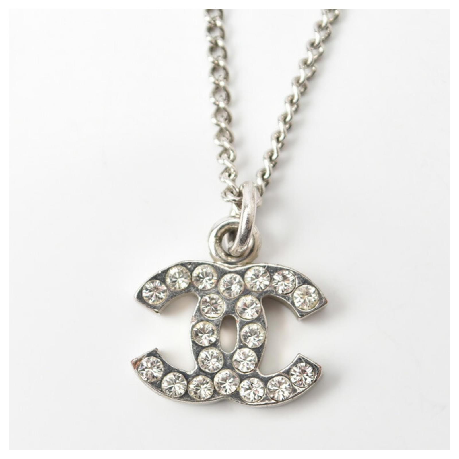 Chanel Coco Mark CC Rhinestone Necklace Metal ref.1618113