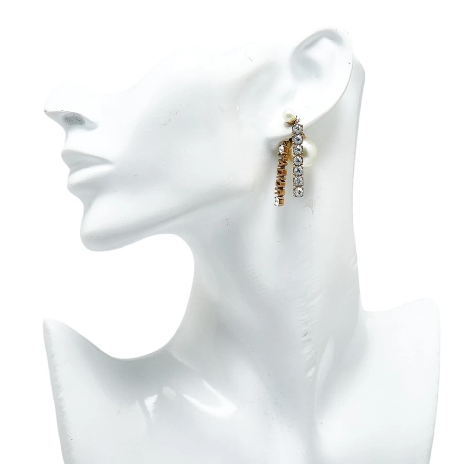 【新品】Christian Dior かんざし ストーン付き Christian Dior Goldtone Metal and Pearl J'adior Single Cuff
