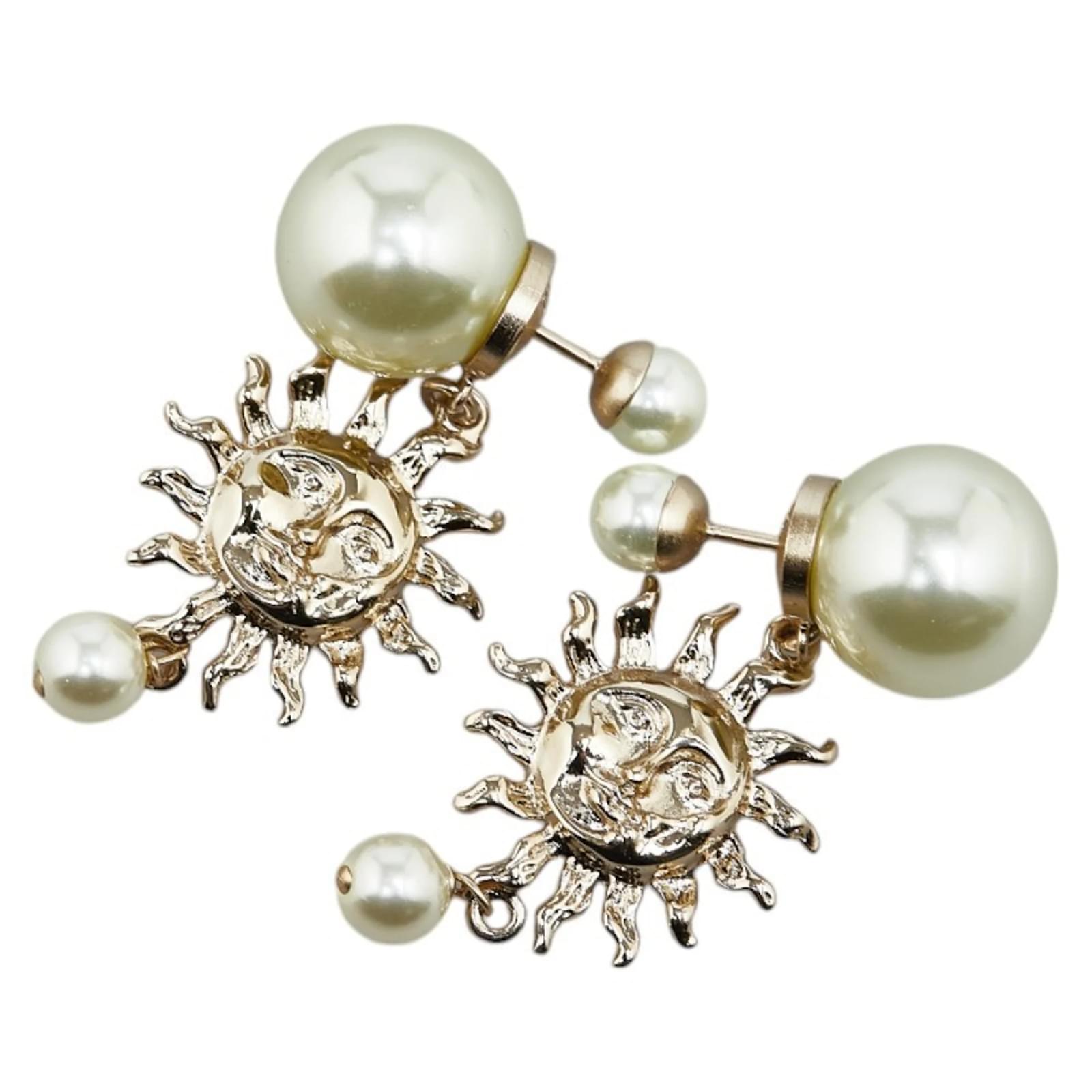 Christian Dior Rhinestone Sun Motif Stud Earrings ref