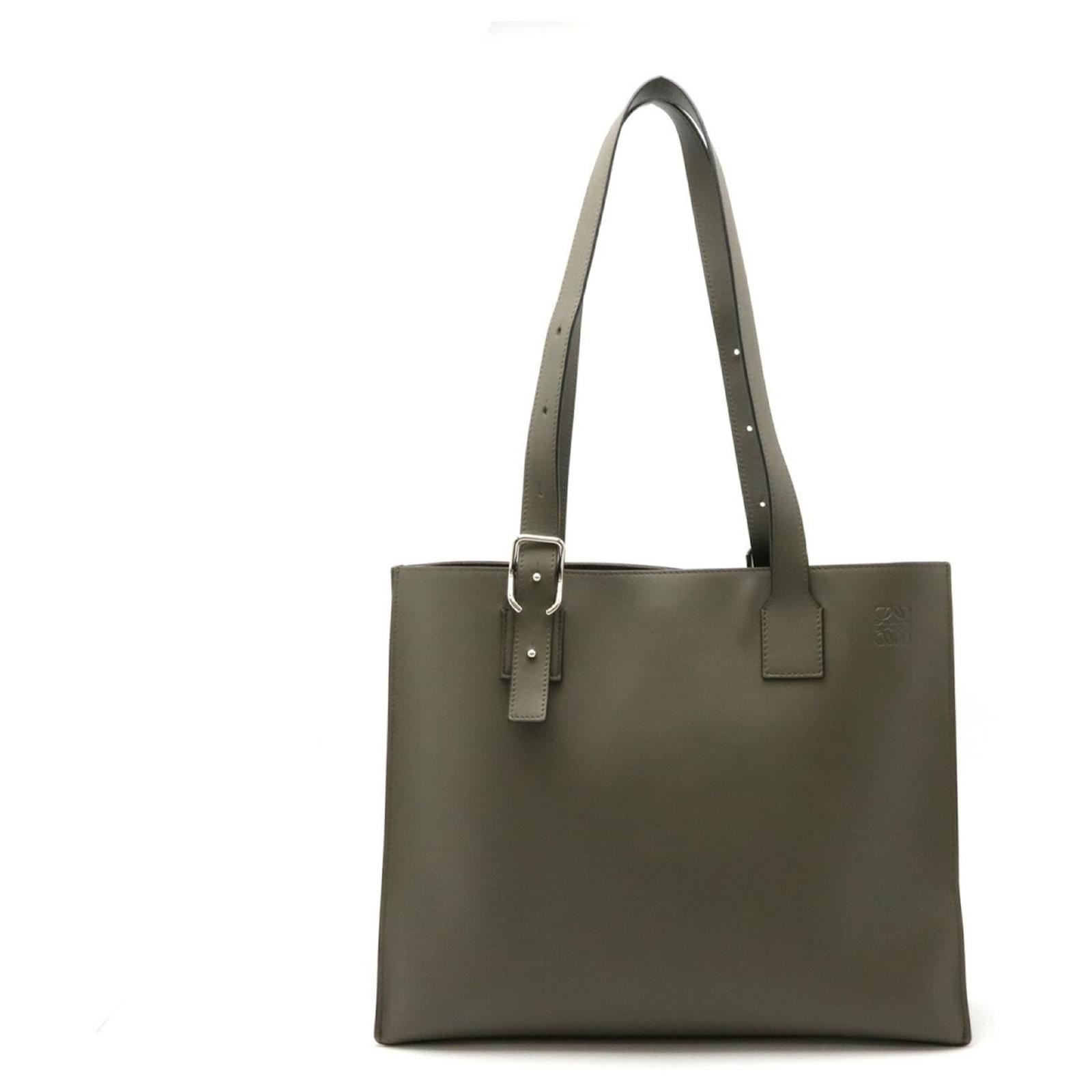 Loewe Anagram Buckle Horizontal Tote Bag Grey Khaki ref.1618264