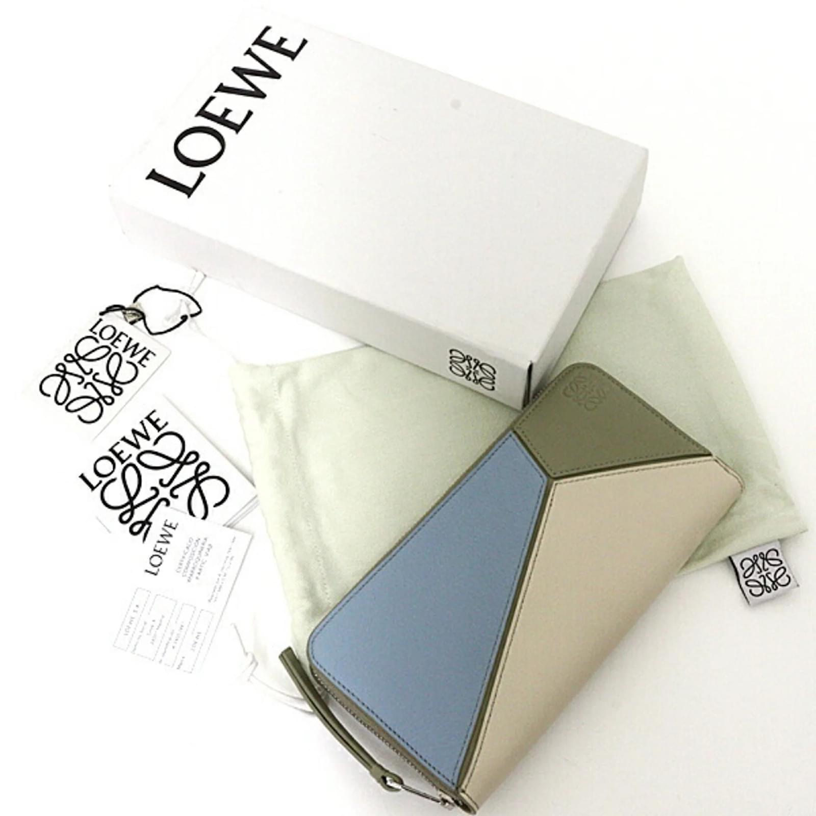 Loewe Puzzle Zip Around Wallet Blue Green Leather ref