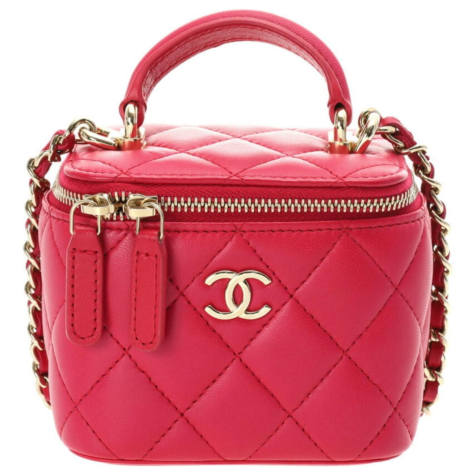 CHANEL Chanel Small Vanity Shoulder Bag Pink Leather ref.1618782 - Joli