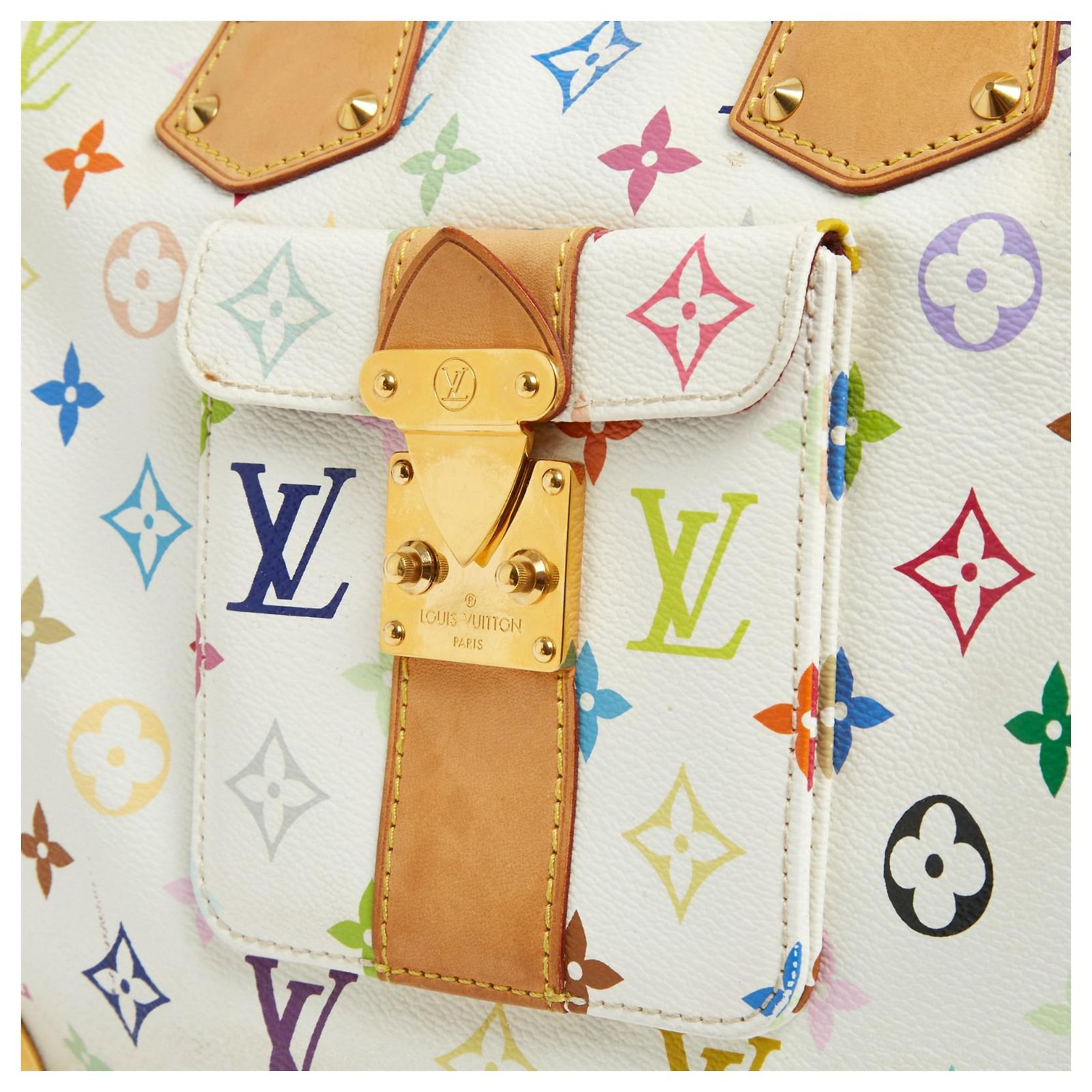 Louis Vuitton 2004 Sac Speedy 30 Bag Murakami White Canvas with